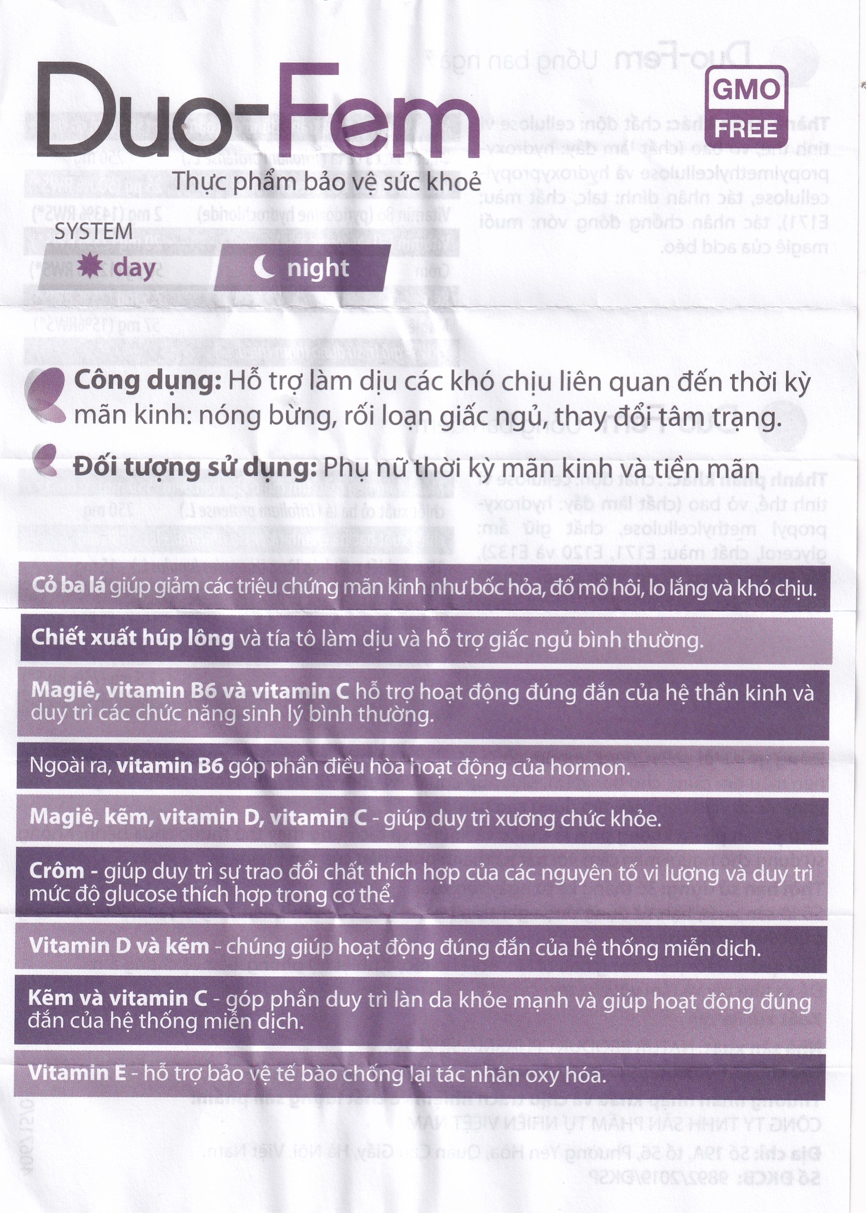 Hình ảnh Viên uống Duo-Fem NP Pharma hỗ trợ làm dịu các khó chịu liên quan đến thời kì mãn kinh (2 vỉ x 28 viên)