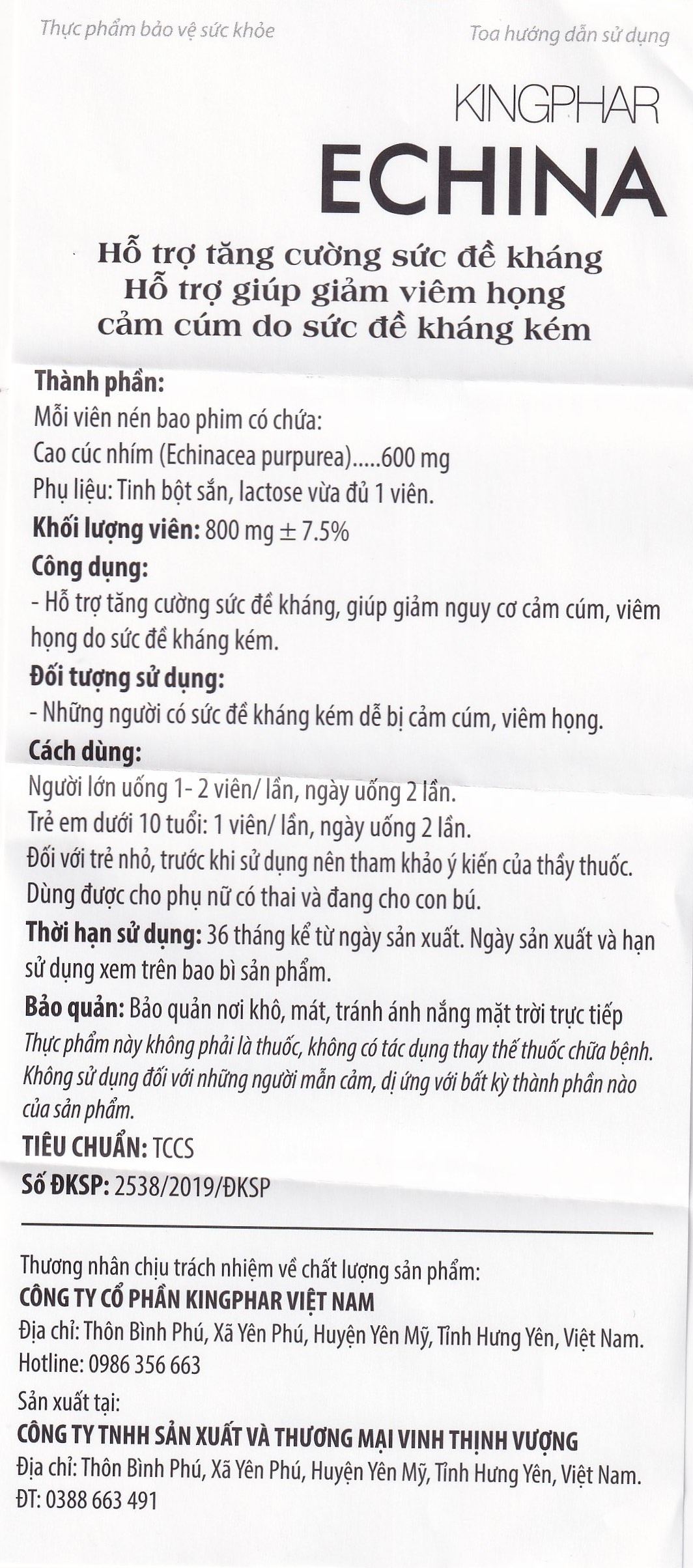Hình ảnh Viên uống Echina Kingphar hỗ trợ tăng cường sức đề kháng (30 viên)