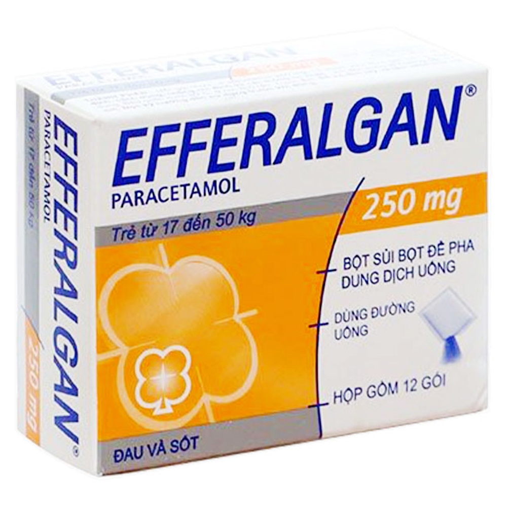 Hình ảnh Bột sủi Efferalgan 250mg UPSA SAS giảm đau, hạ sốt (12 gói)