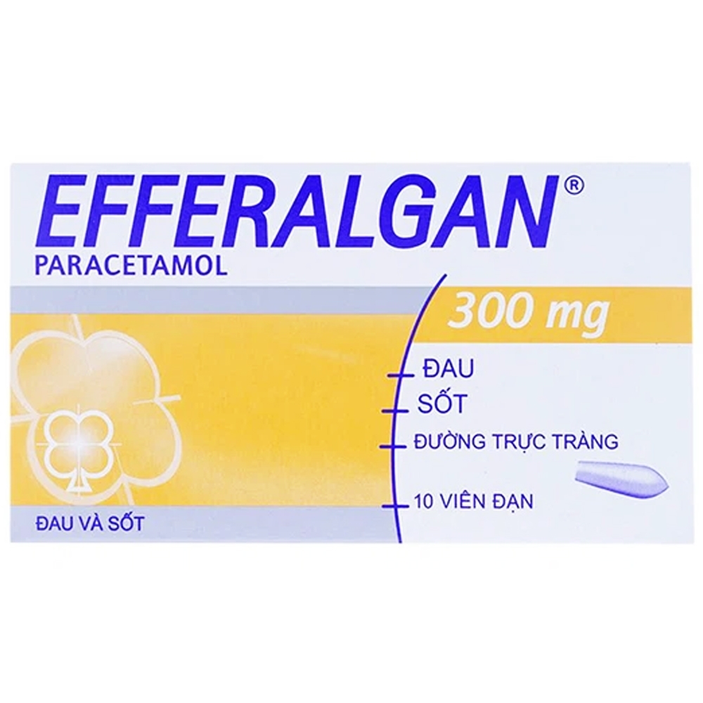 Hình ảnh Thuốc đạn Efferalgan 300mg UPSA SAS giảm đau, hạ sốt (10 viên)