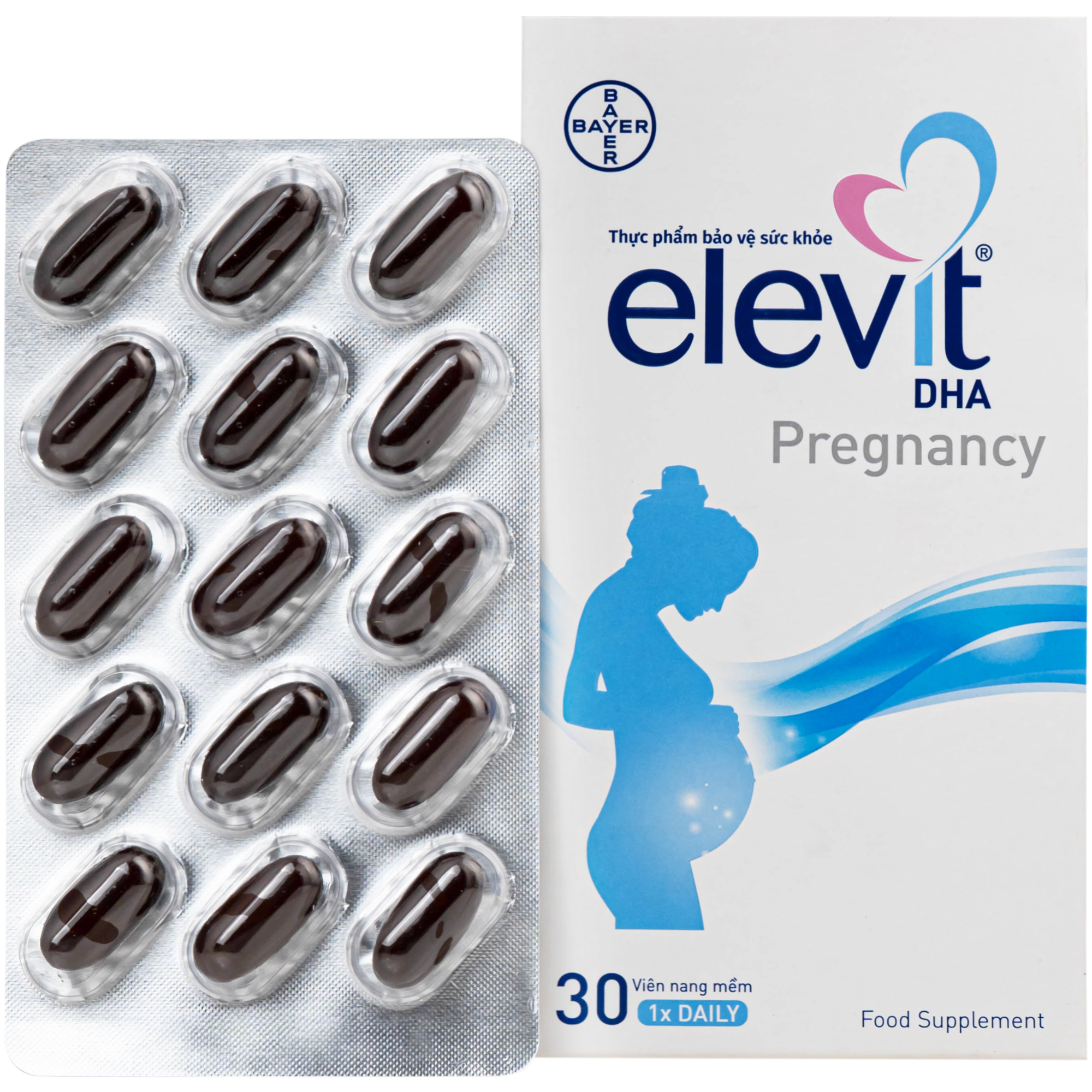 Hình ảnh Elevit Dha Pregnancy là thực phẩm bổ sung khoáng chất thiết yếu cho phụ nữ chuẩn bị mang thai, đang mang thai và cho con bú (2 vỉ x 15 viên)