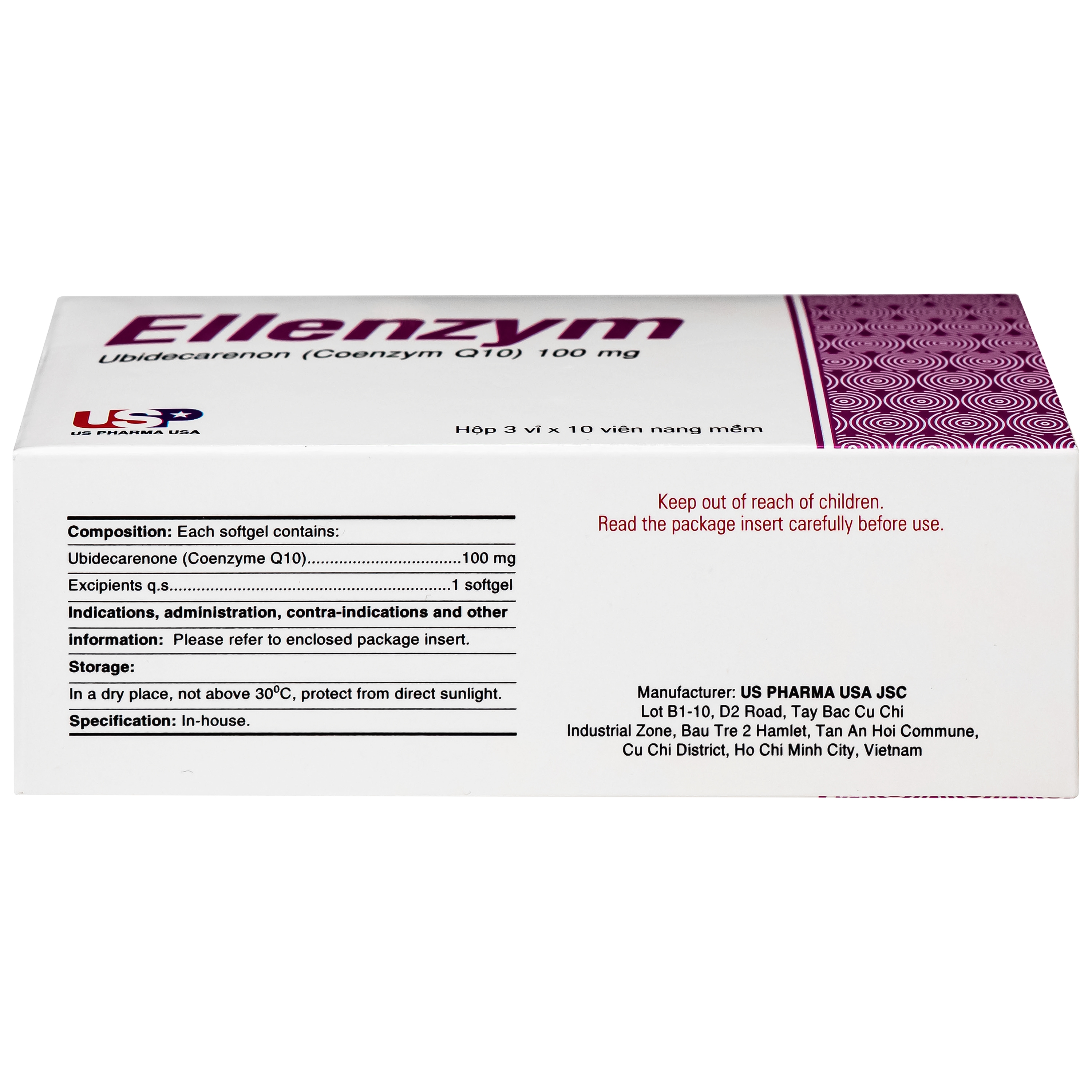 Hình ảnh Thuốc Ellenzym 100mg USP hỗ trợ làm giảm các triệu chứng suy tim mạn tính (3 vỉ x 10 viên)