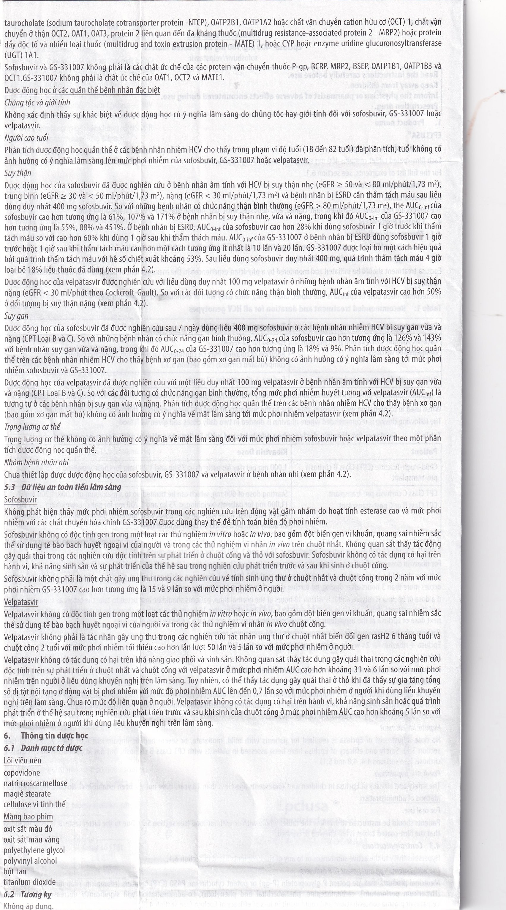 Hình ảnh Thuốc Epclusa 400mg/100mg Gilead điều trị viêm gan C mãn tính (28 viên)