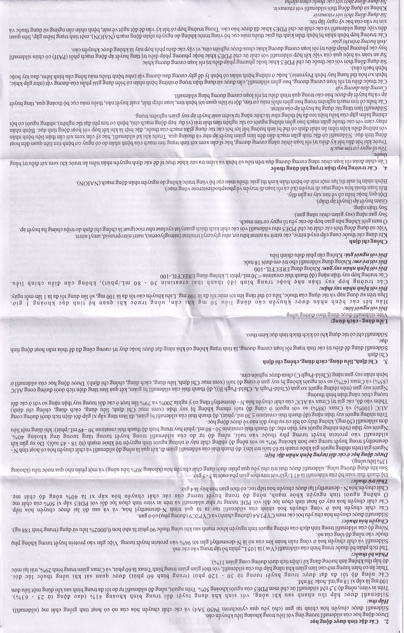 Hình ảnh Thuốc Erecfil-100 Sildenafil Citrate điều trị rối loạn cương dương (1 vỉ x 4 viên)