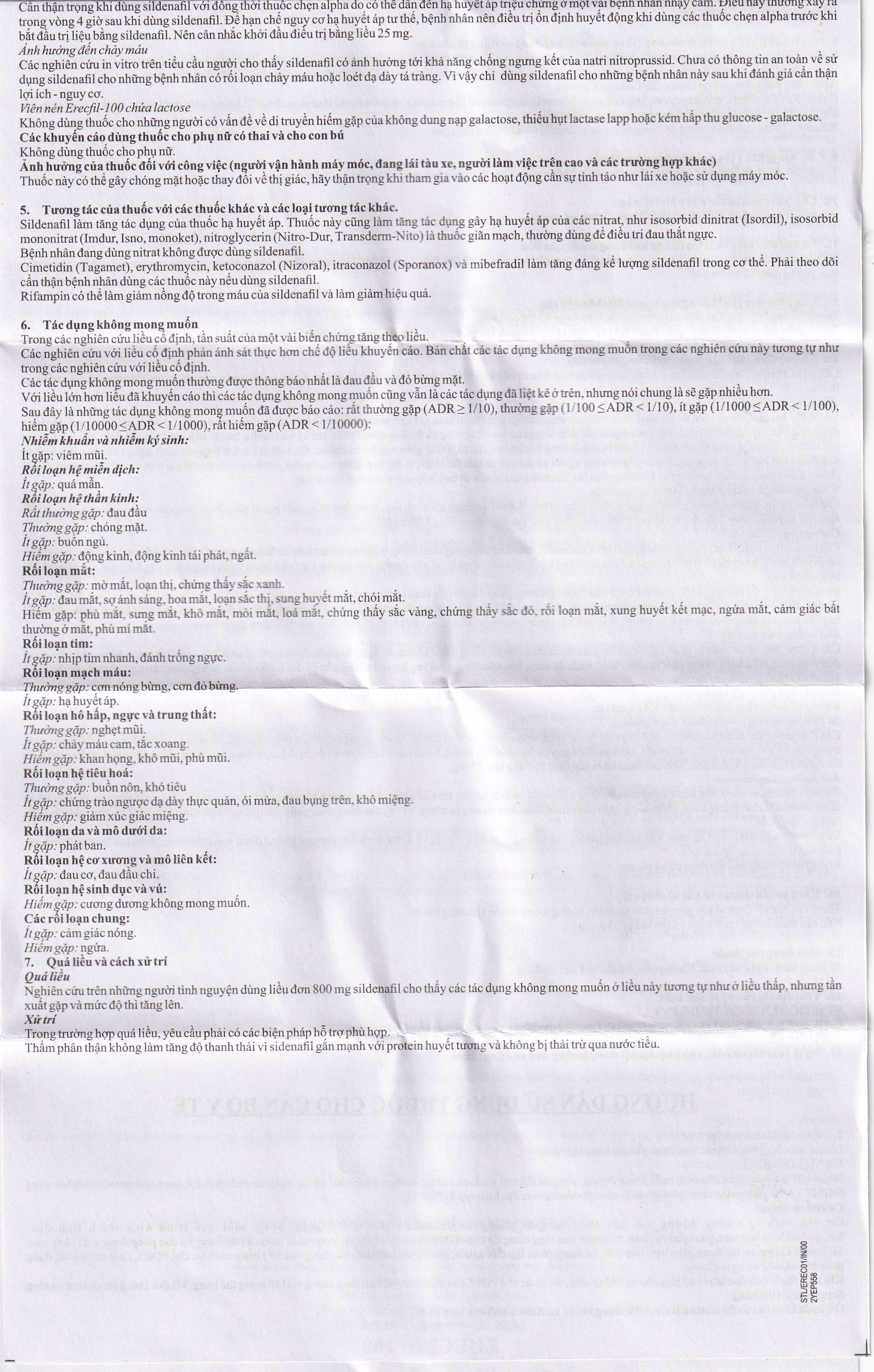 Hình ảnh Thuốc Erecfil-100 Sildenafil Citrate điều trị rối loạn cương dương (1 vỉ x 4 viên)