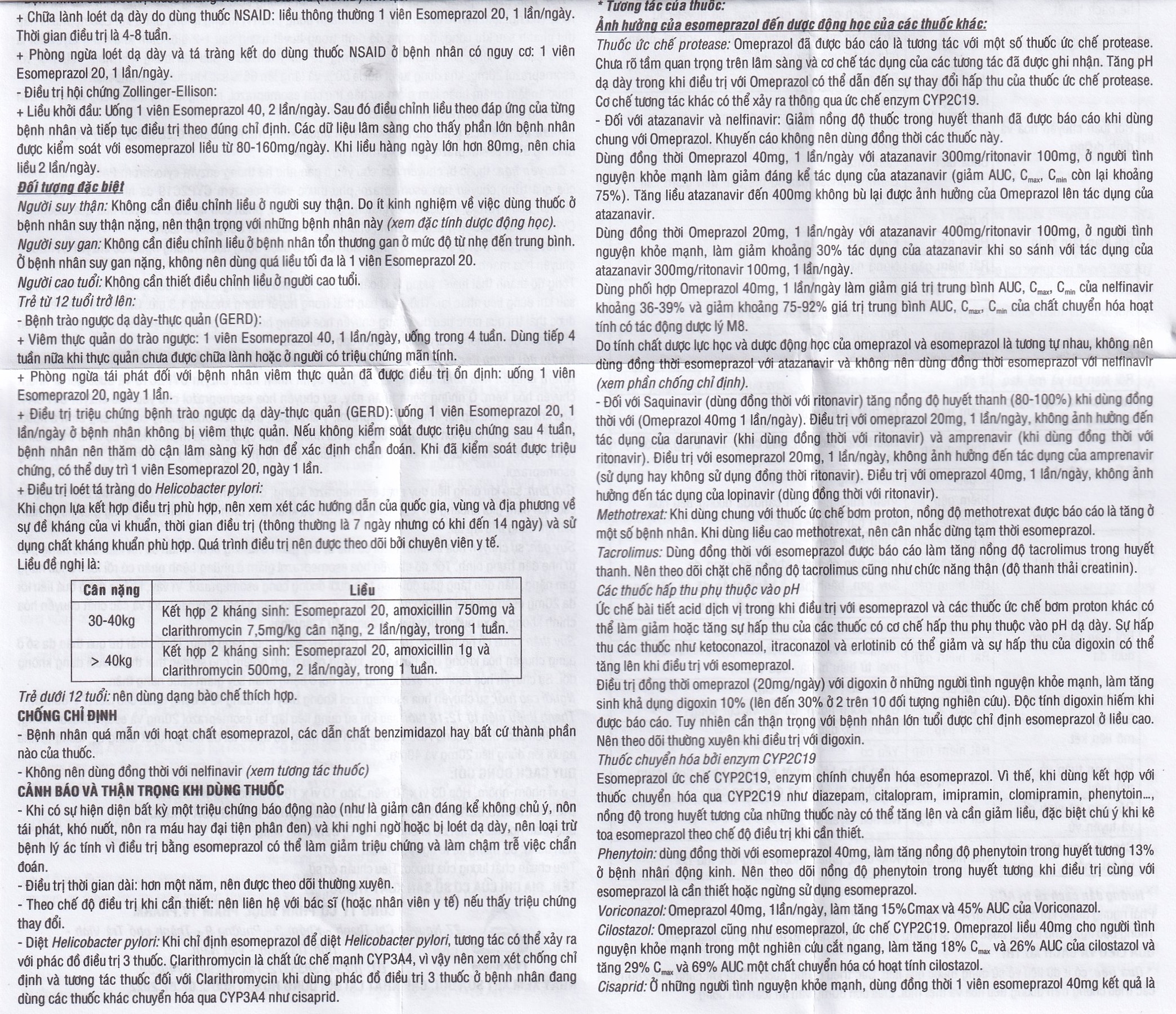 Hình ảnh Thuốc Esomeprazol 40 Tv.Pharm điều trị loét dạ dày, trào ngược dạ dày, thực quản (3 vỉ x 10 viên)