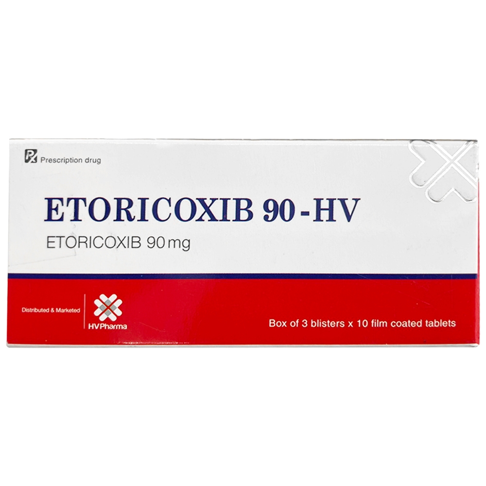 Hình ảnh Thuốc Etoricoxib 90-HV giảm đau cấp tính và điều trị các bệnh viêm khớp (3 vỉ x 10 viên)