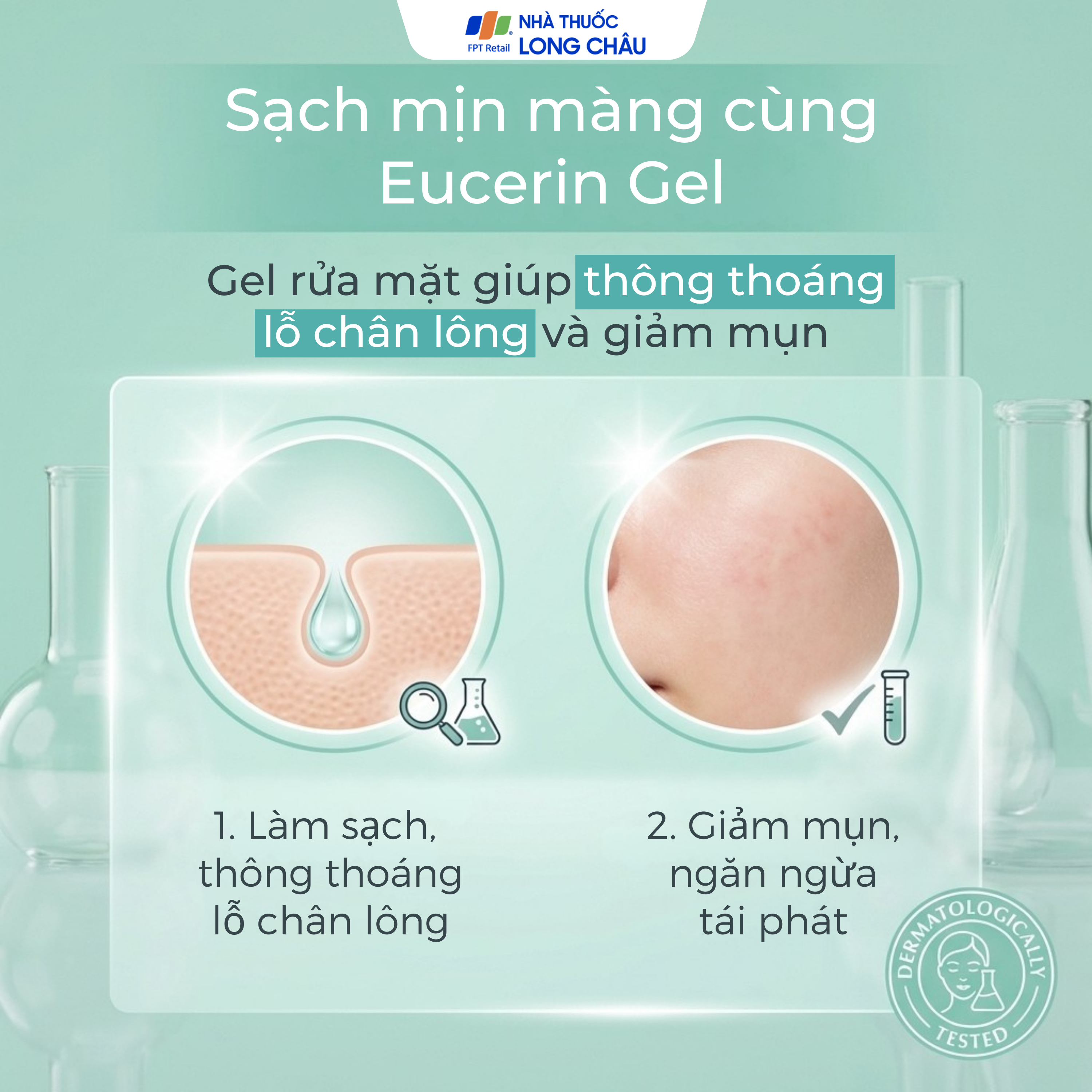 Hình ảnh Gel rửa mặt Eucerin dermopure clinical purifying cleanser dành cho da nhờn, mụn (400ml)