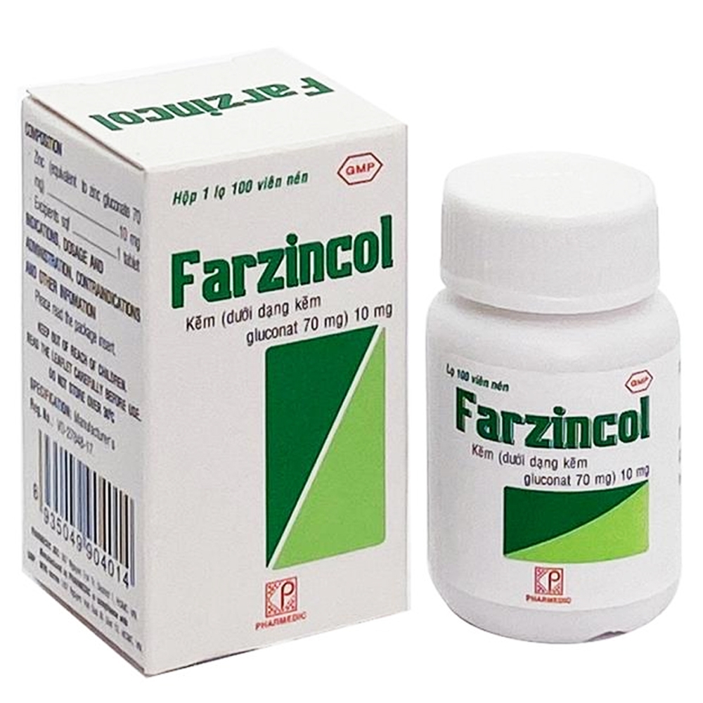 Hình ảnh Thuốc Farzincol Pharmedic điều trị thiếu kẽm (100 viên)
