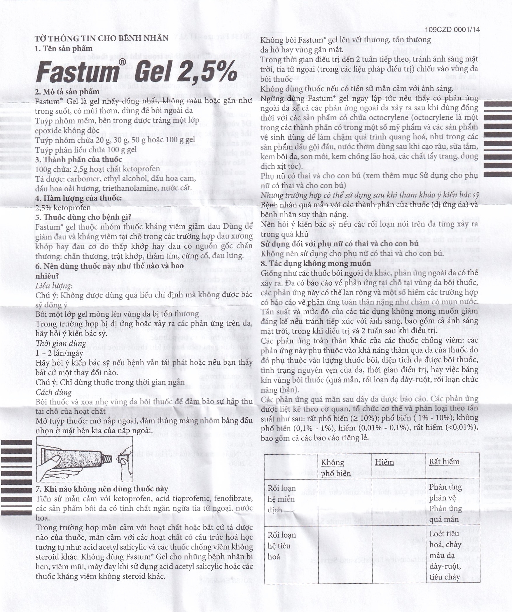 Hình ảnh Gel Fastum Menarini giảm đau và kháng viêm cơ xương khớp (30g)