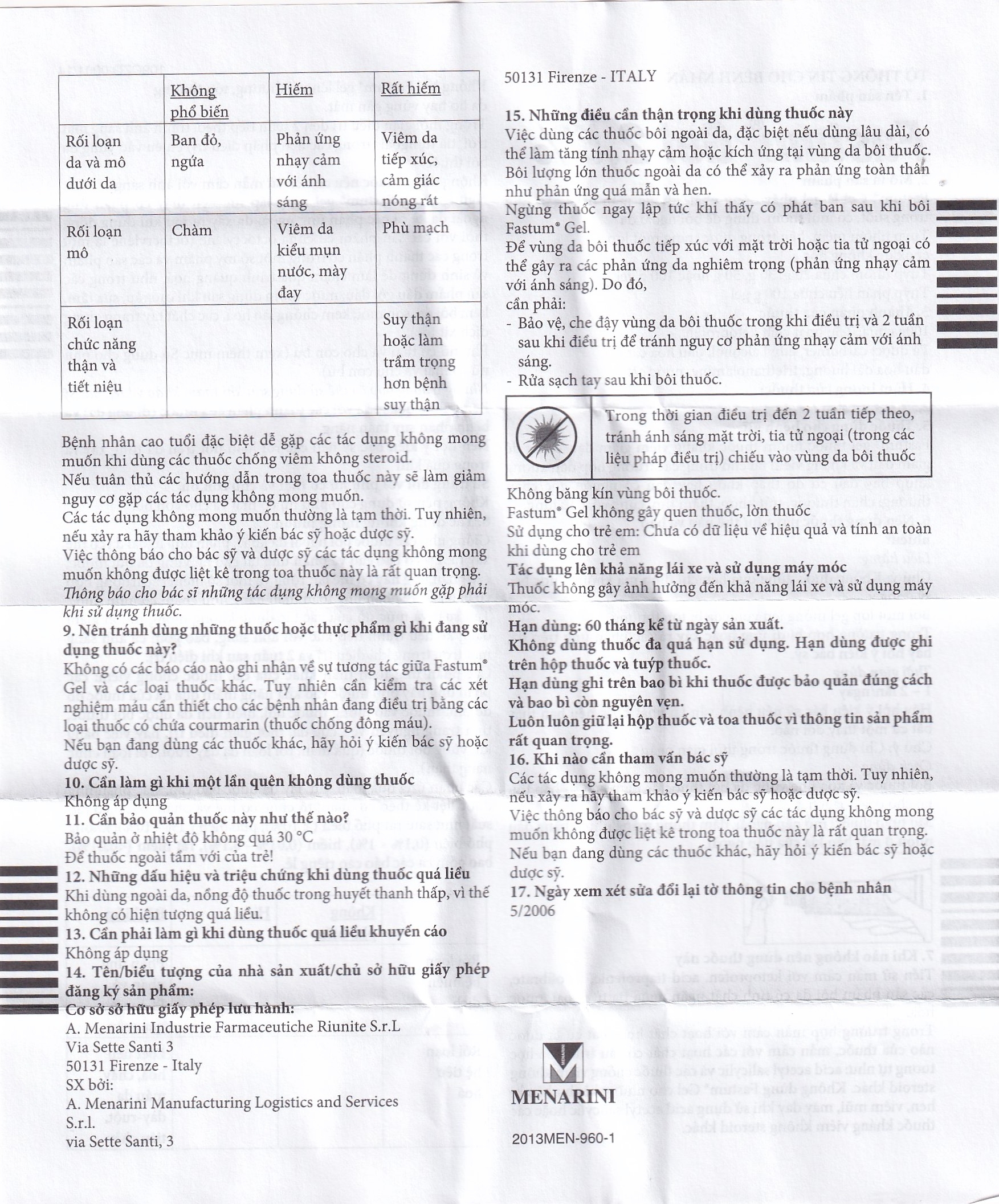 Hình ảnh Gel Fastum Menarini giảm đau và kháng viêm cơ xương khớp (30g)