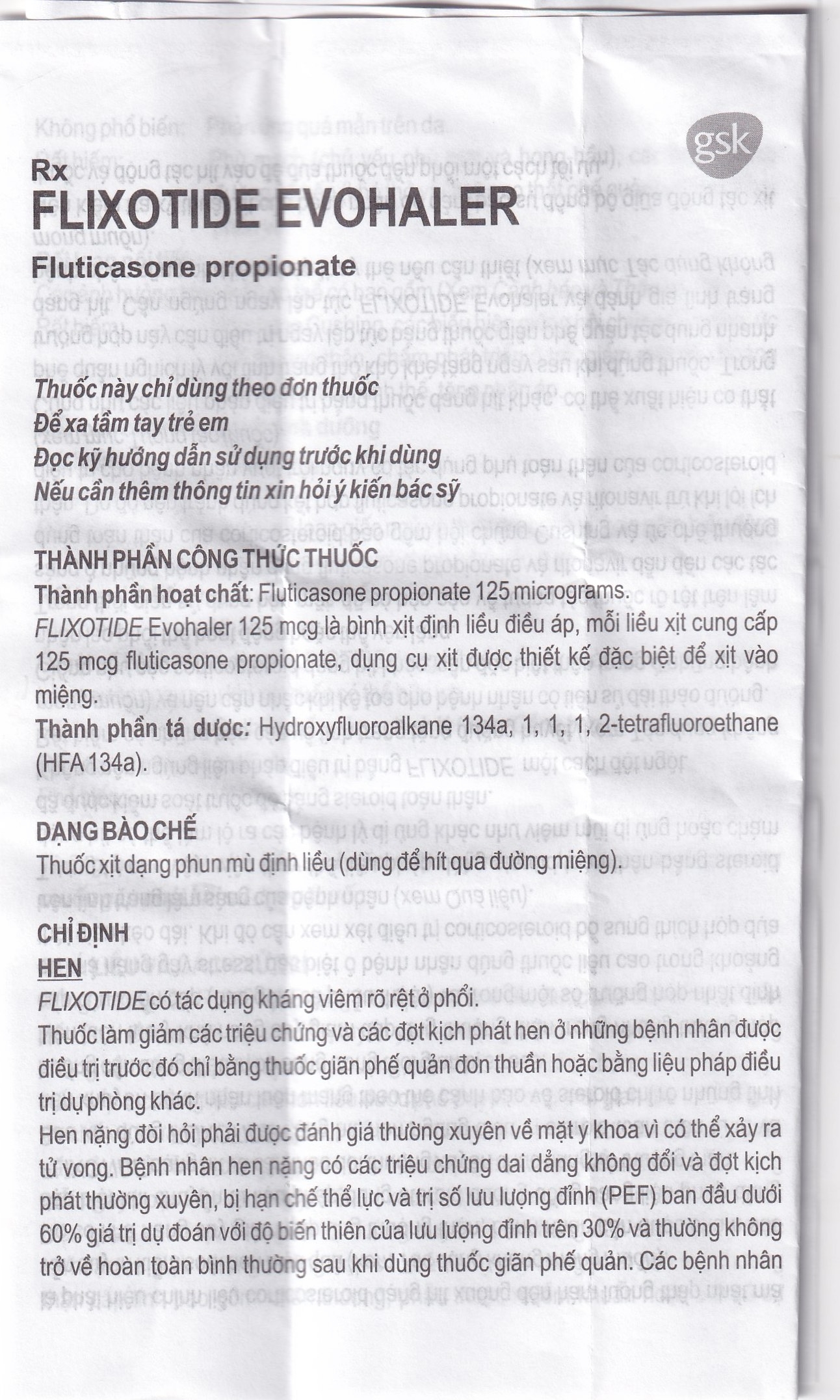 Hình ảnh Khí dung Flixotide 125mcg GSK điều trị hen phế quản (120 liều)