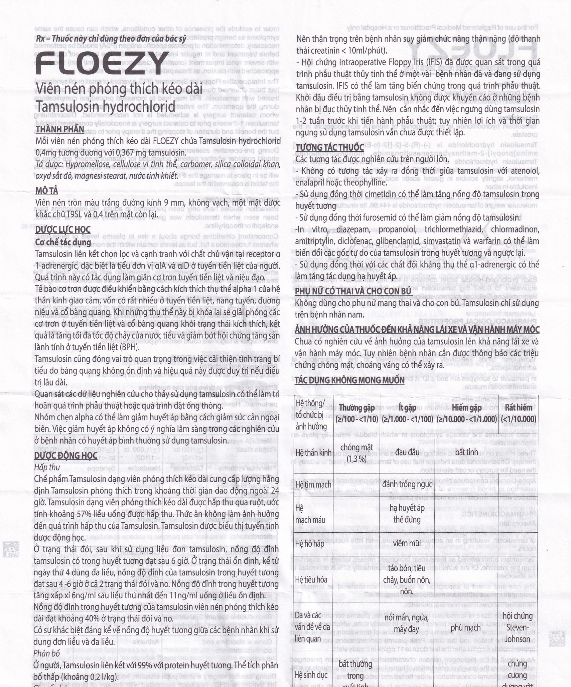 Hình ảnh Thuốc Floezy 0.4mg MEGA We care điều trị triệu chứng của đường tiểu dưới (3 vỉ x 10 viên)