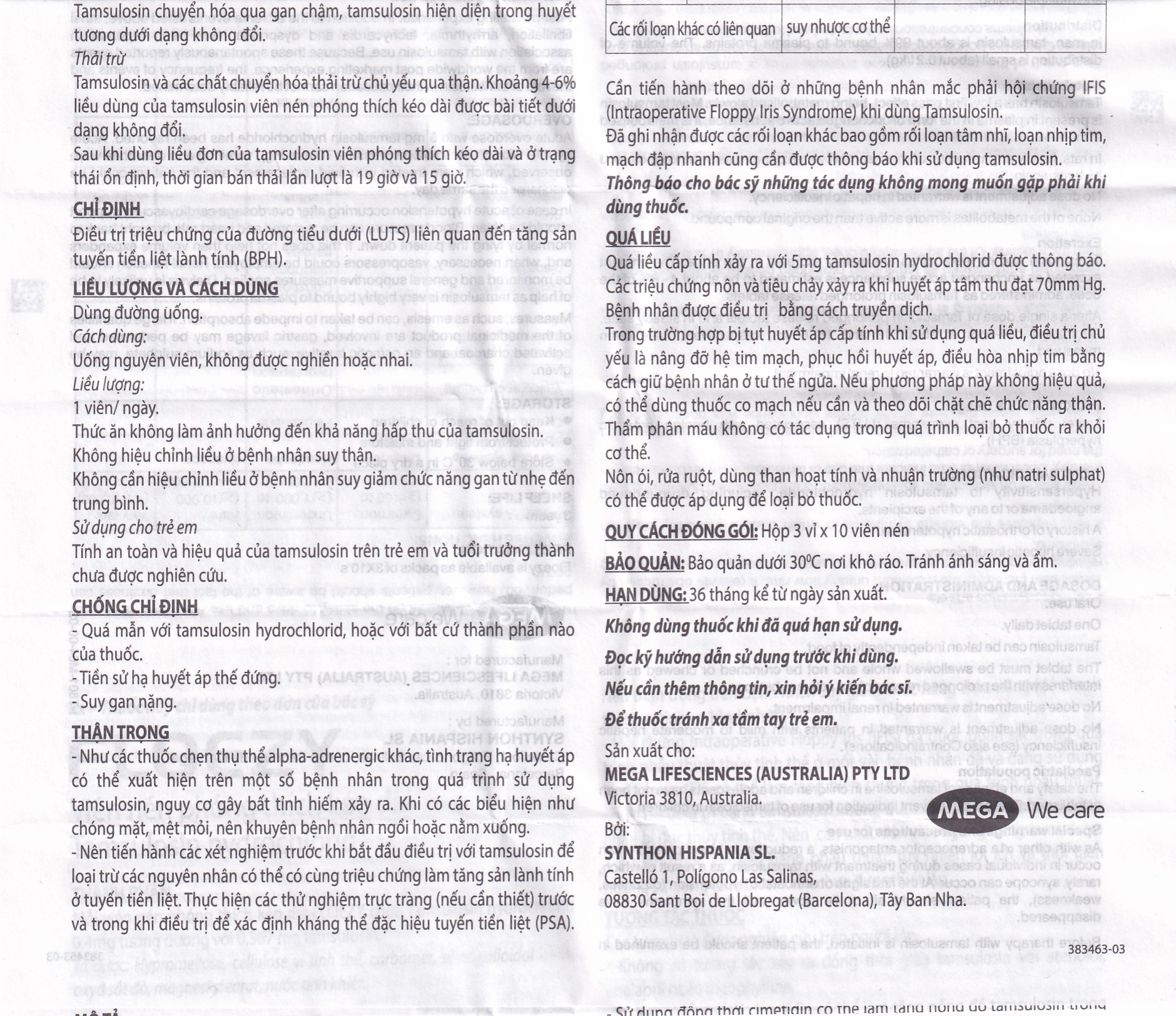 Hình ảnh Thuốc Floezy 0.4mg MEGA We care điều trị triệu chứng của đường tiểu dưới (3 vỉ x 10 viên)