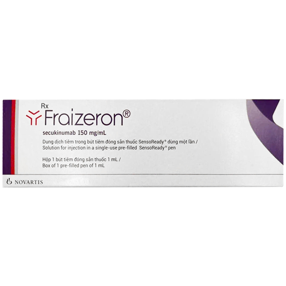 Hình ảnh Bút tiêm đóng sẵn Fraizeron 150mg Novartis điều trị vảy nến thể mảng, viêm khớp vảy nến, viêm cột sống dính khớp