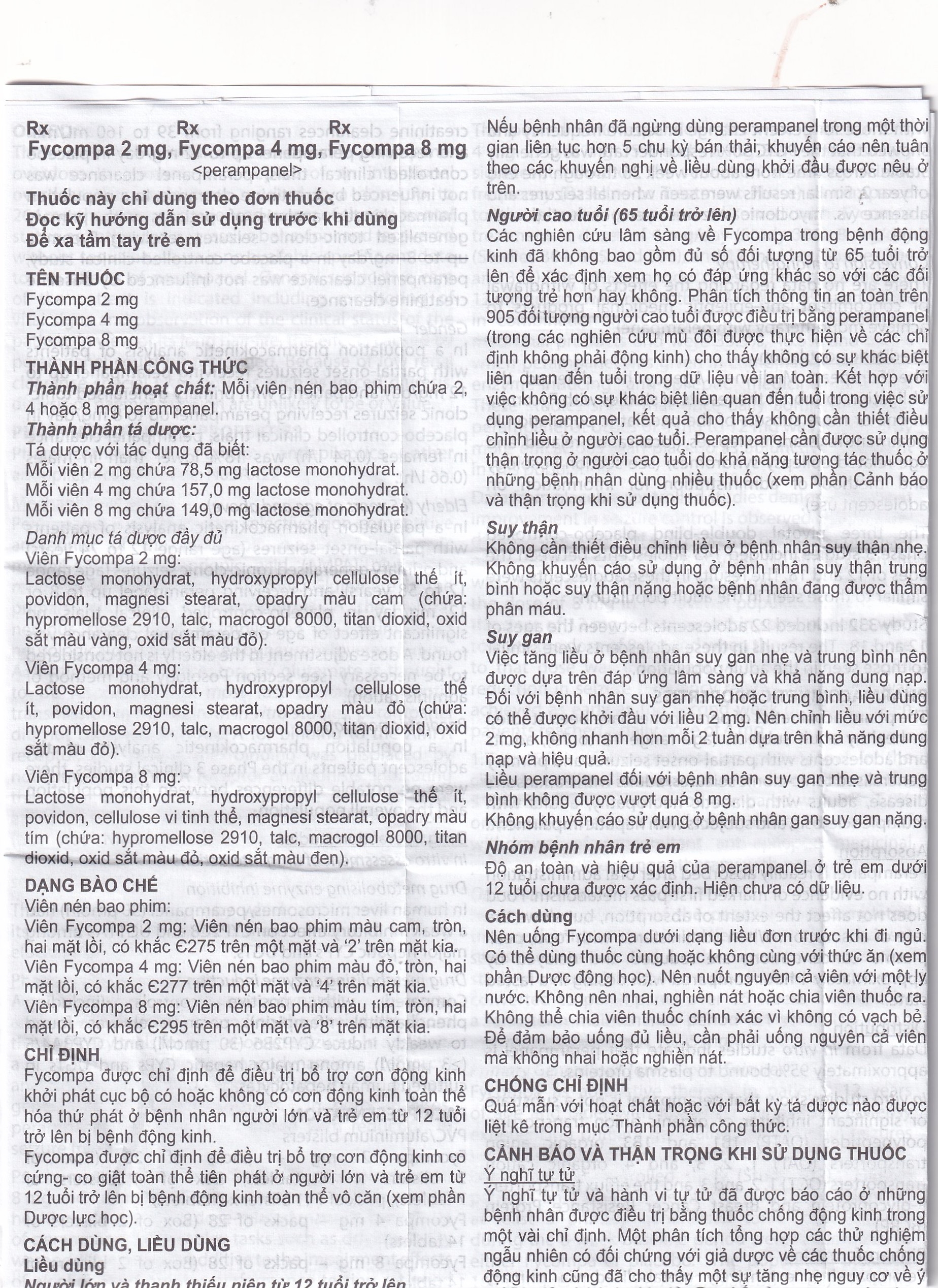 Hình ảnh Thuốc Fycompa 2mg Eisai điều trị bổ trợ cơn động kinh (2 vỉ x 14 viên)