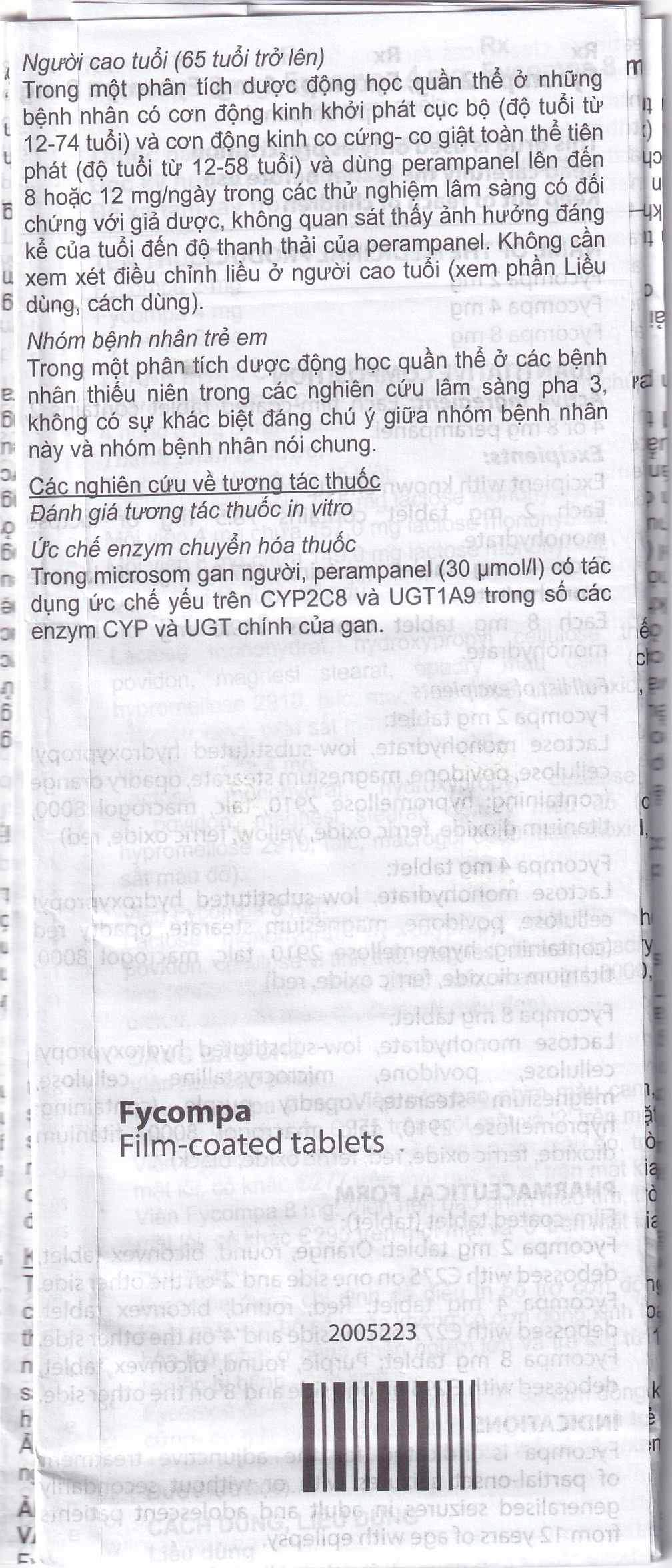 Hình ảnh Thuốc Fycompa 2mg Eisai điều trị bổ trợ cơn động kinh (2 vỉ x 14 viên)