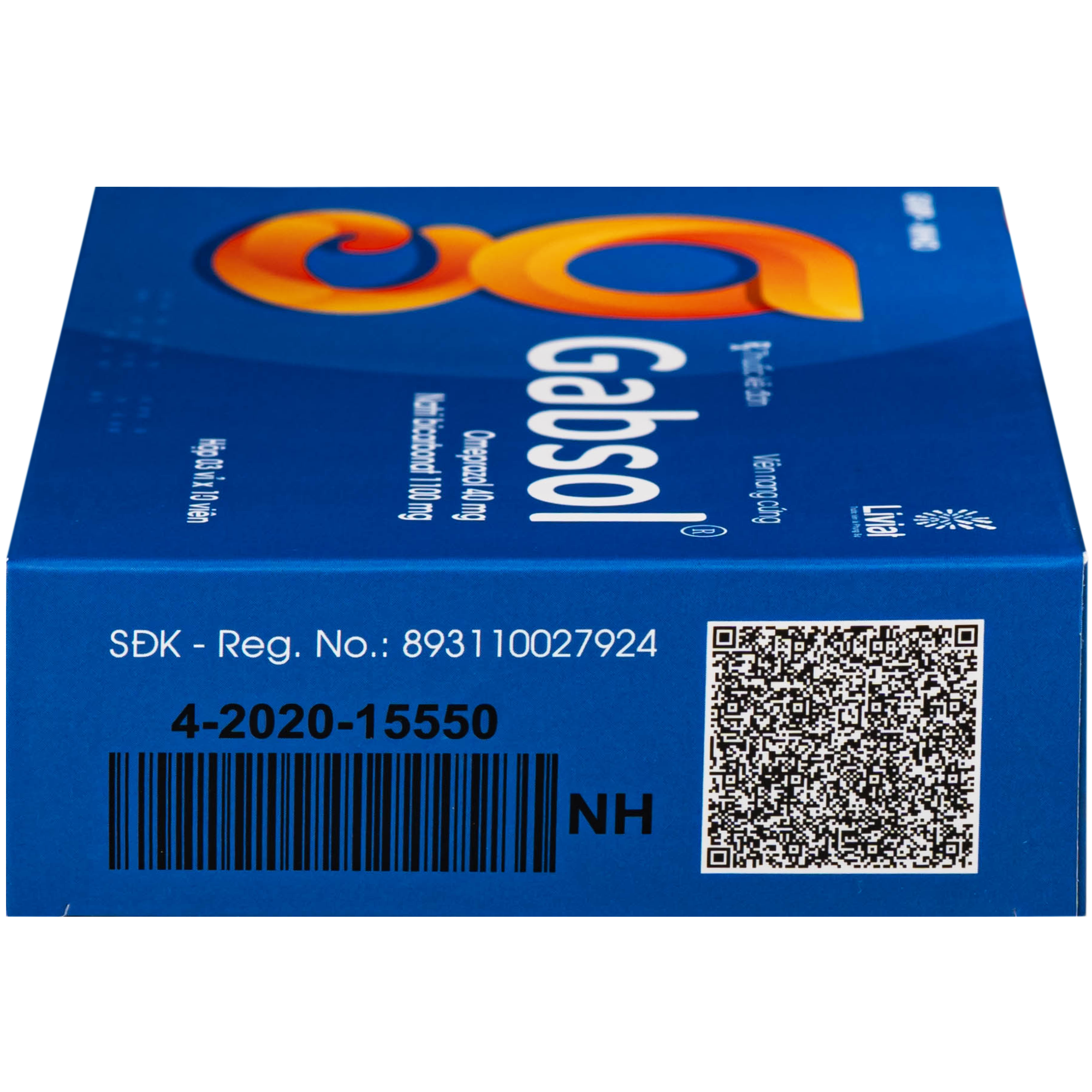 Hình ảnh Thuốc Gabsol 40mg/1100mg Liviat chỉ định điều trị bệnh lý tiêu hóa, loét dạ dày tá tráng, trào ngược dạ dày thực quản (3 vỉ x 10 viên)