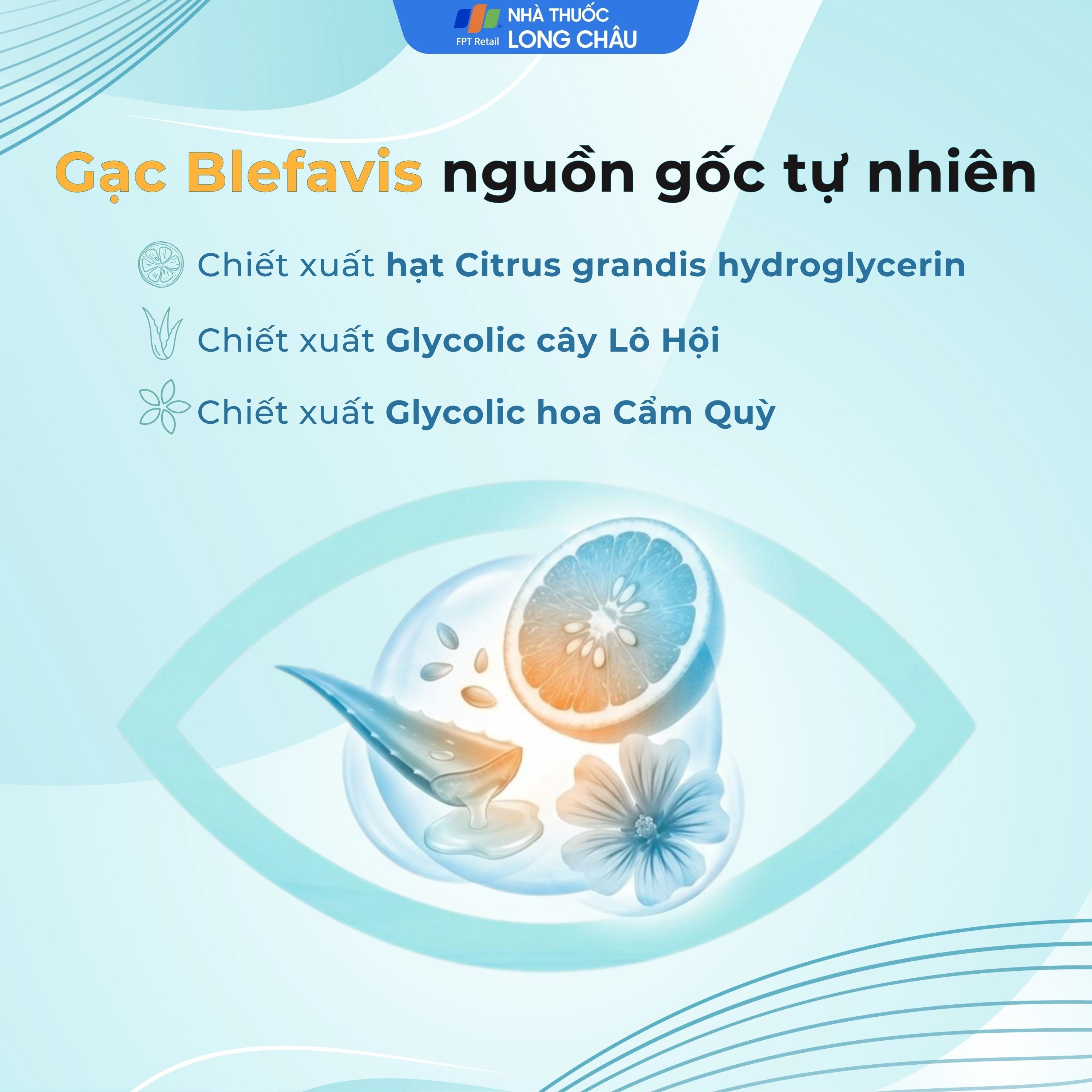Hình ảnh Gạc lau mi mắt Blefavis Wipes (30 miếng) làm sạch mí mắt nhạy cảm, viêm bờ mi, sát khuẩn trước & sau phẫu thuật