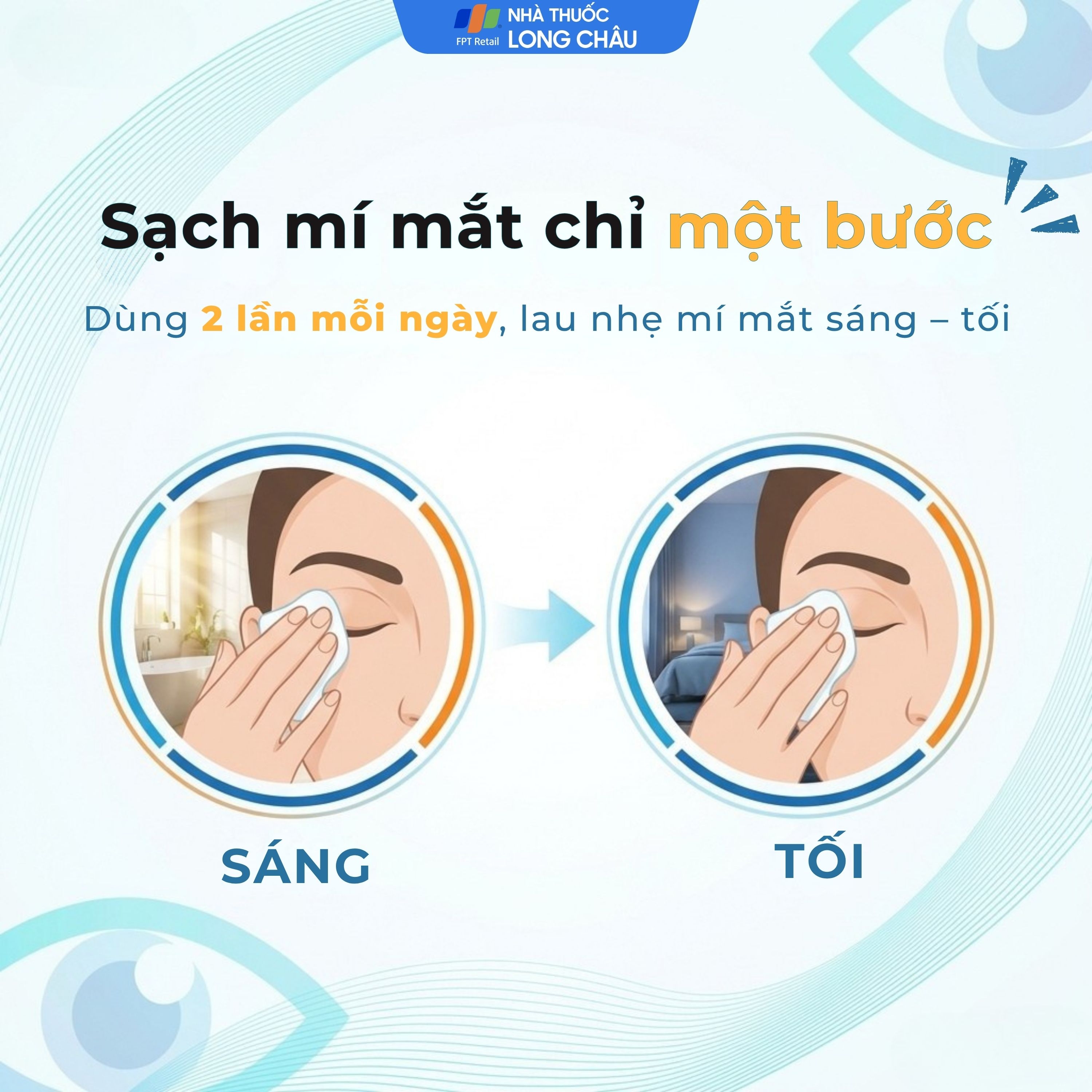 Hình ảnh Gạc lau mi mắt Blefavis Wipes (30 miếng) làm sạch mí mắt nhạy cảm, viêm bờ mi, sát khuẩn trước & sau phẫu thuật