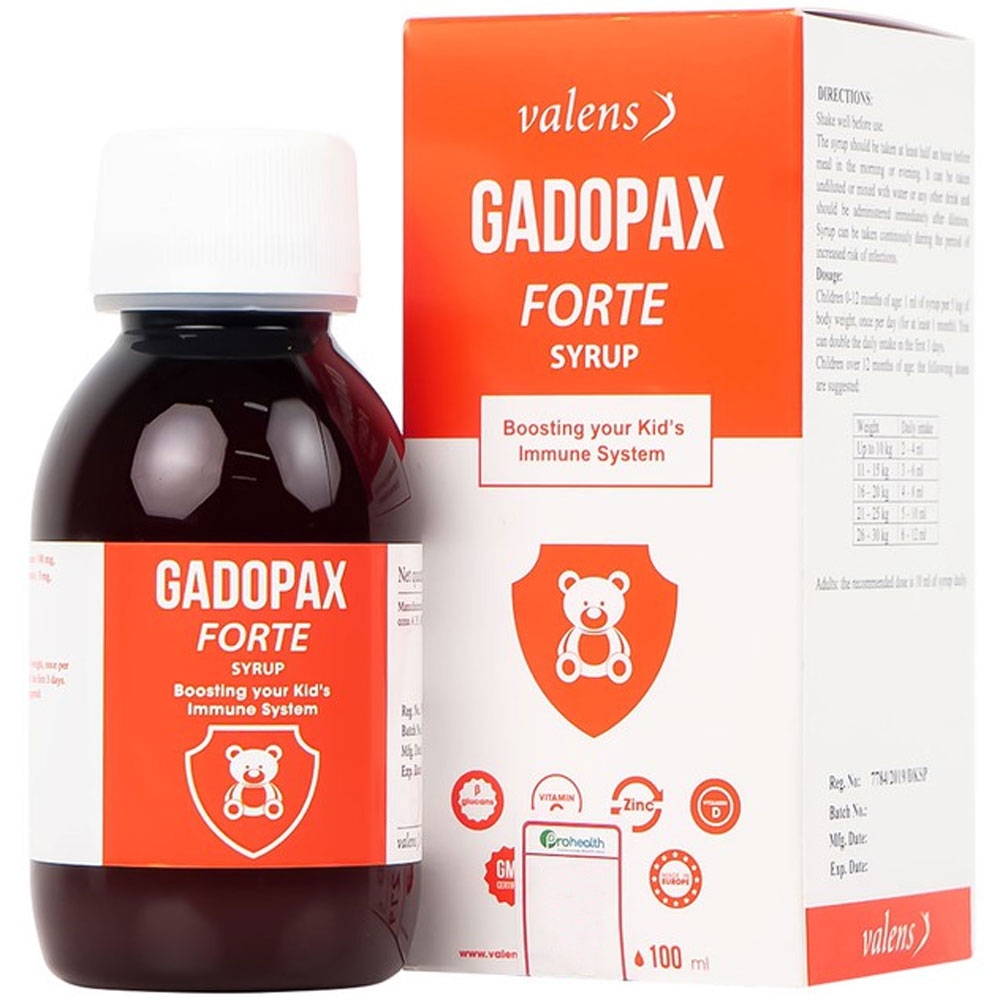 Hình ảnh Siro Gadopax Forte hỗ trợ tăng sức đề kháng của cơ thể (100ml)