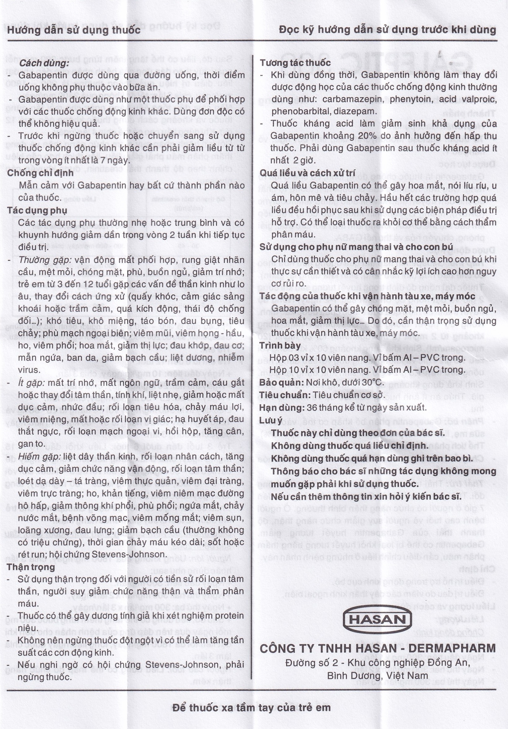 Hình ảnh Thuốc Galeptic 300 Hasan điều trị hỗ trợ trong động kinh cục bộ (3 vỉ x 10 viên)