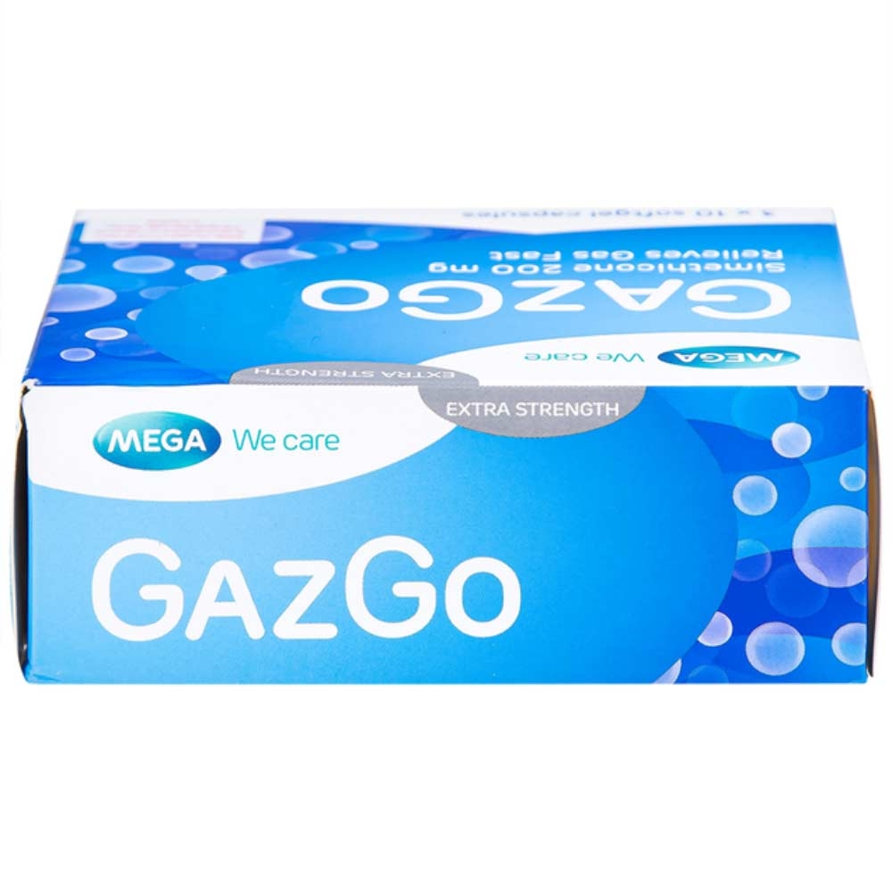Hình ảnh Thuốc GazGo MEGA We care điều trị khó chịu, căng đau, trướng bụng (3 vỉ x 10 viên)