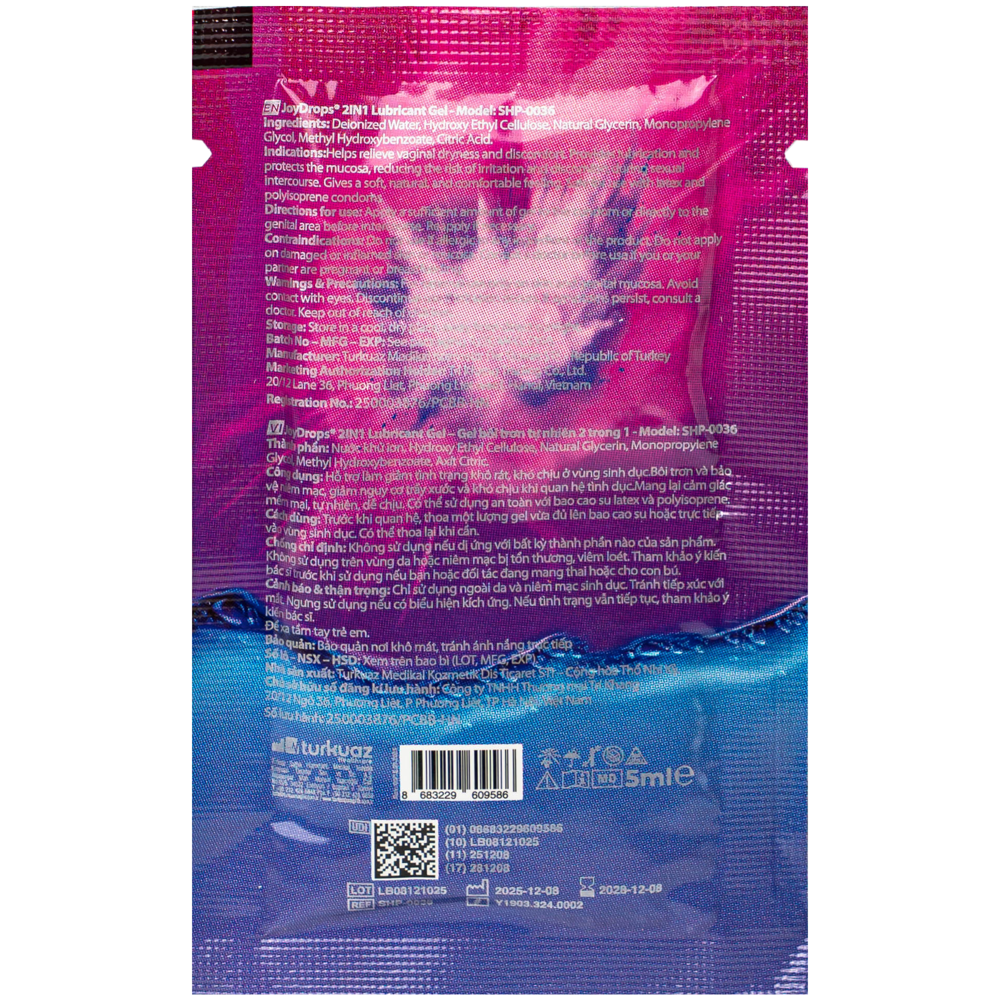 Hình ảnh Gel Bôi Trơn Gốc Nước Joydrops 2In1 (3 gói x 5ml) Dùng Cho Quan Hệ Kết Hợp Massage Giảm Khô Rát, Bảo Vệ Niêm Mạc, Tạo Cảm Giác Mềm Mại