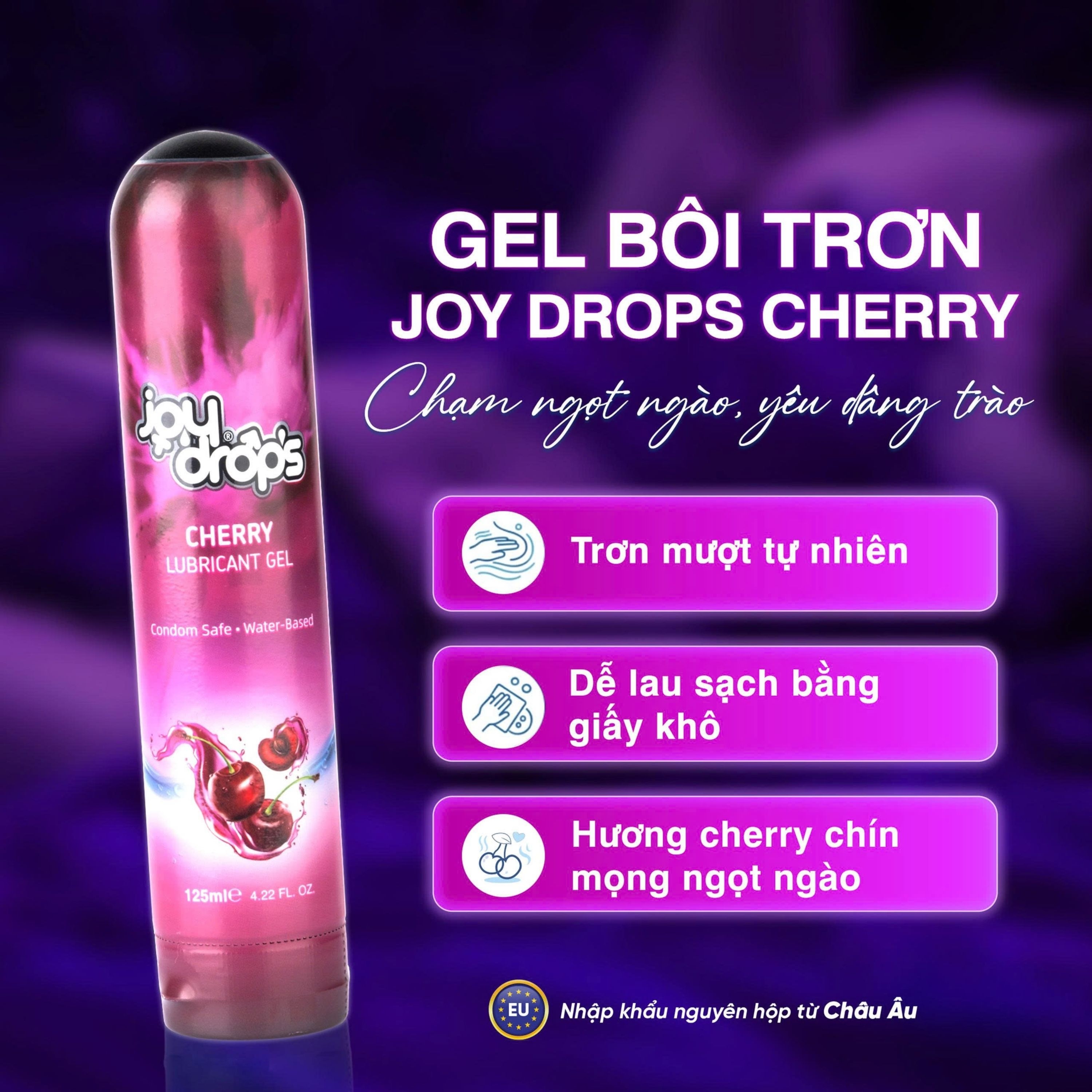 Hình ảnh Gel Bôi Trơn Gốc Nước Joydrops mùi Cherry Dùng Cho Quan Hệ, Giảm Khô Rát, Bảo Vệ Niêm Mạc, Tạo Cảm Giác Mềm Mại 125ml