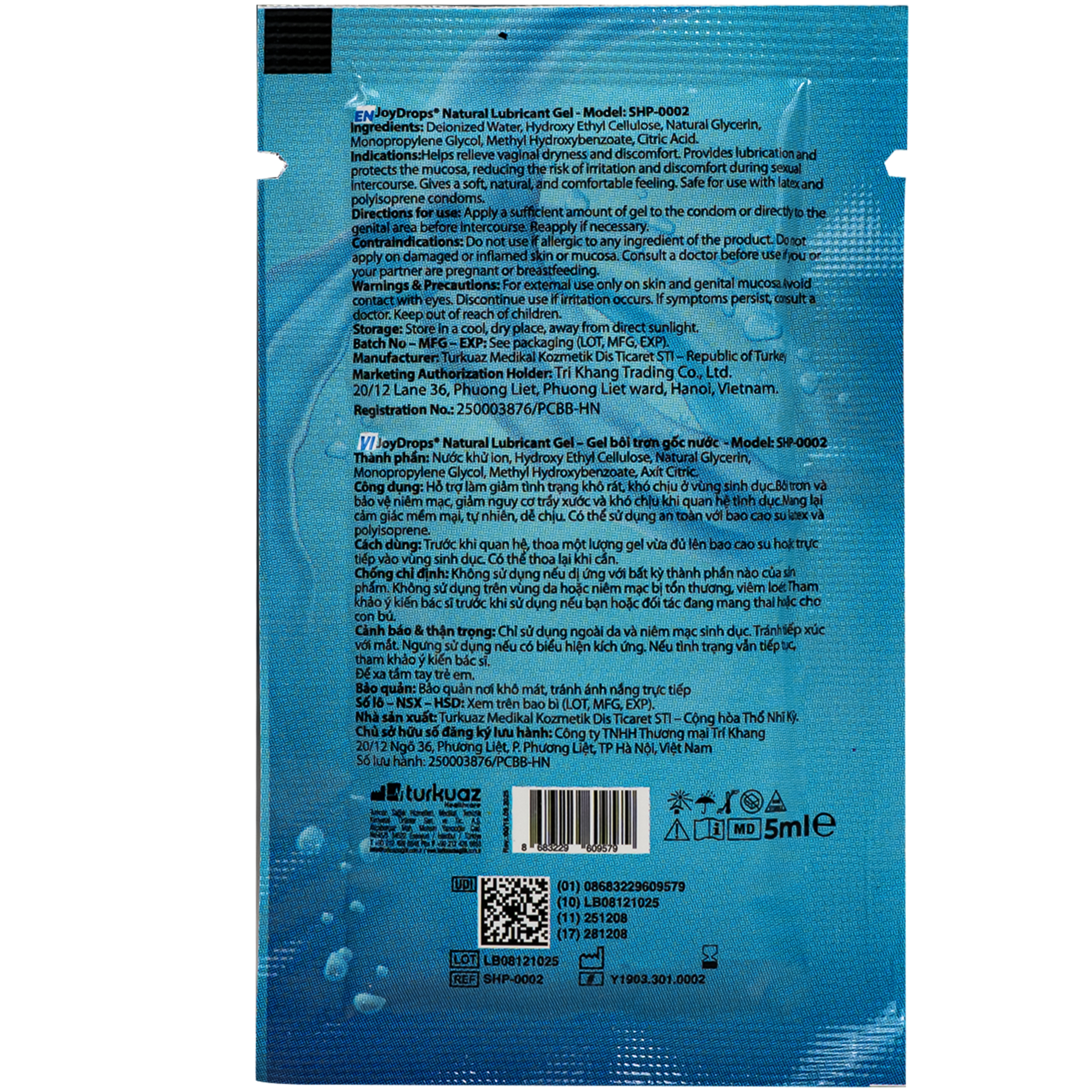 Hình ảnh Gel Bôi Trơn Gốc Nước Joydrops Natural (3 gói x 5ml)Dùng Cho Quan Hệ, Giảm Khô Rát, Bảo Vệ Niêm Mạc, Tạo Cảm Giác Mềm Mại