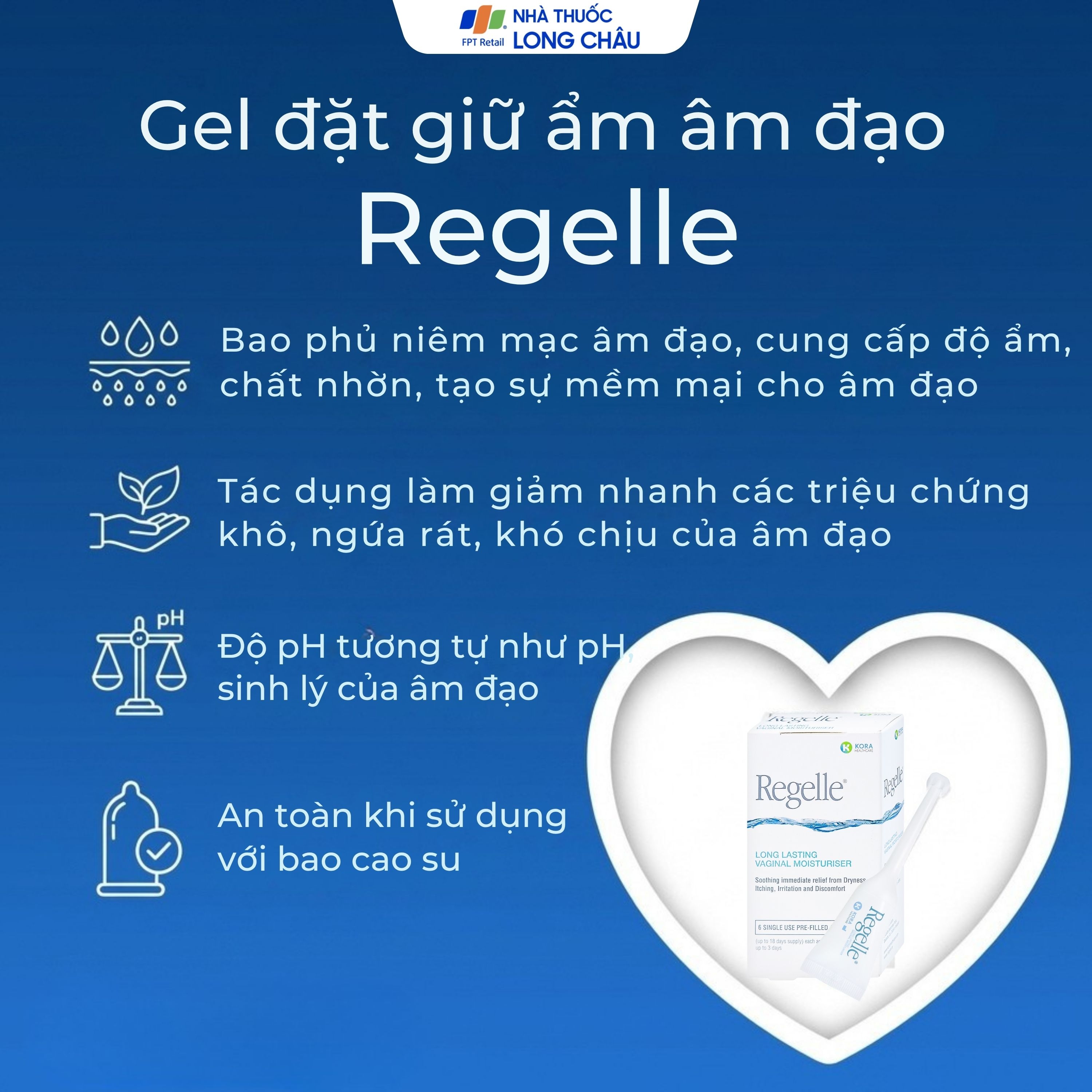 Hình ảnh Gel phụ khoa Regelle hộp (6 tuýp) giúp giữ ẩm, giảm nhanh các triệu chứng khô, ngứa rát, khó chịu của âm đạo