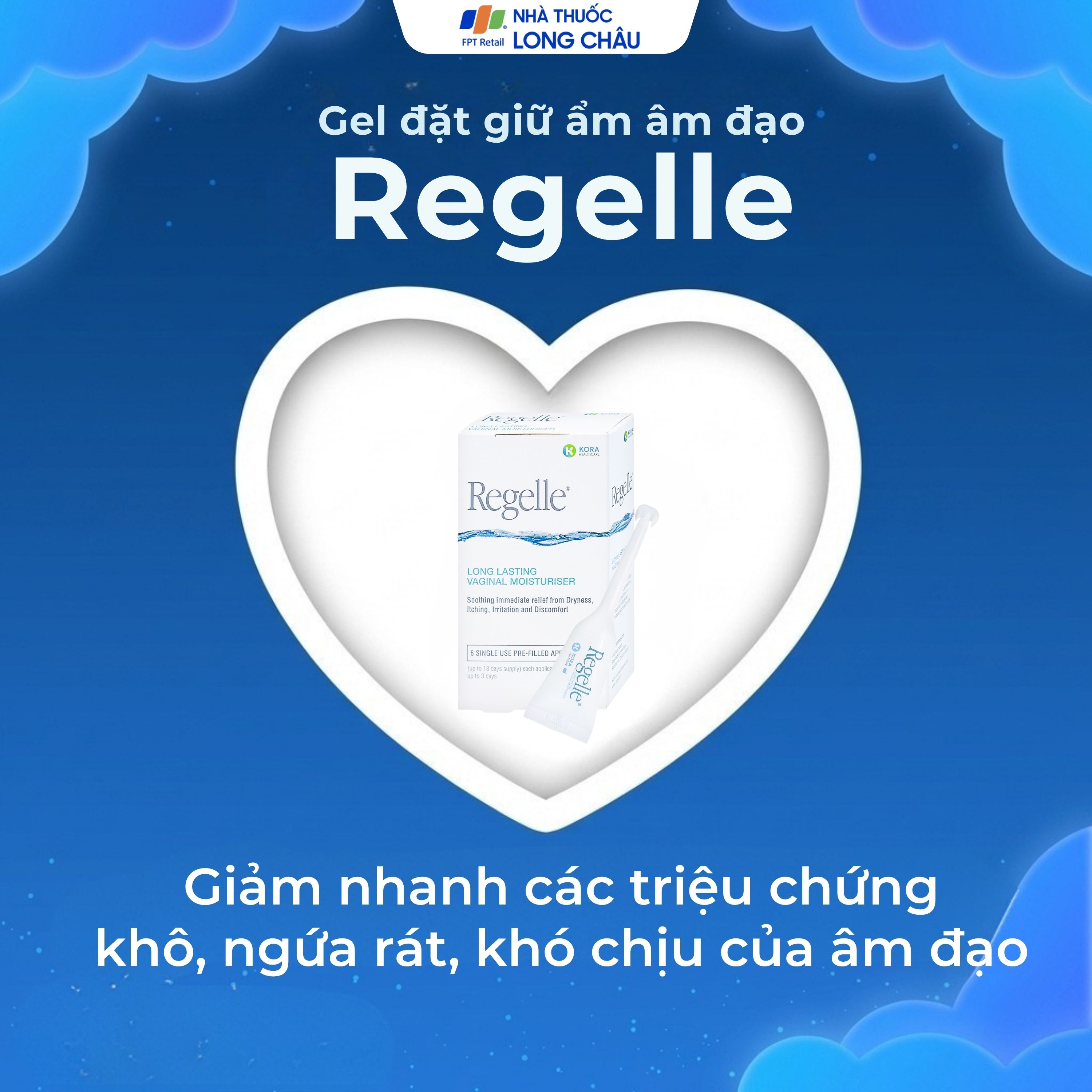 Hình ảnh Gel phụ khoa Regelle hộp (6 tuýp) giúp giữ ẩm, giảm nhanh các triệu chứng khô, ngứa rát, khó chịu của âm đạo