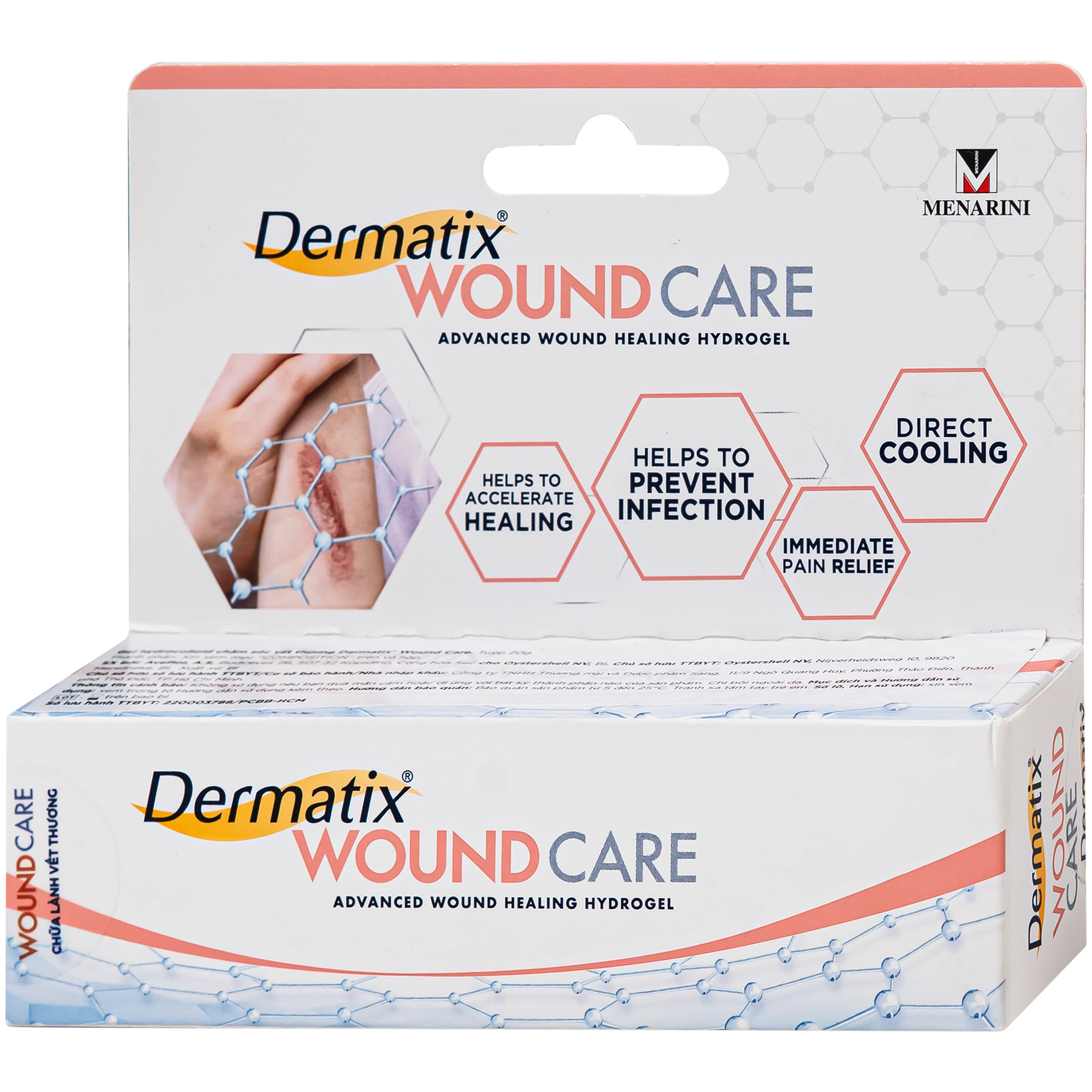 Hình ảnh Gel bôi vết thương hở Dermatix Wound Care Menarini giúp làm lành nhanh vết thương và bỏng (Hộp 20g)