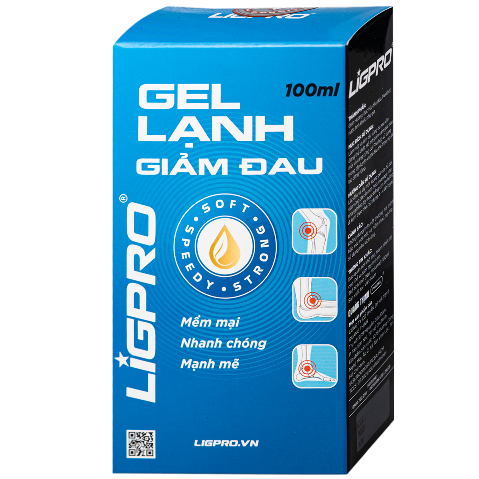 Hình ảnh Gel lạnh giảm đau Ligpro hỗ trợ giảm đau do chấn thương, cơ, xương, khớp, dây chằng (100ml)
