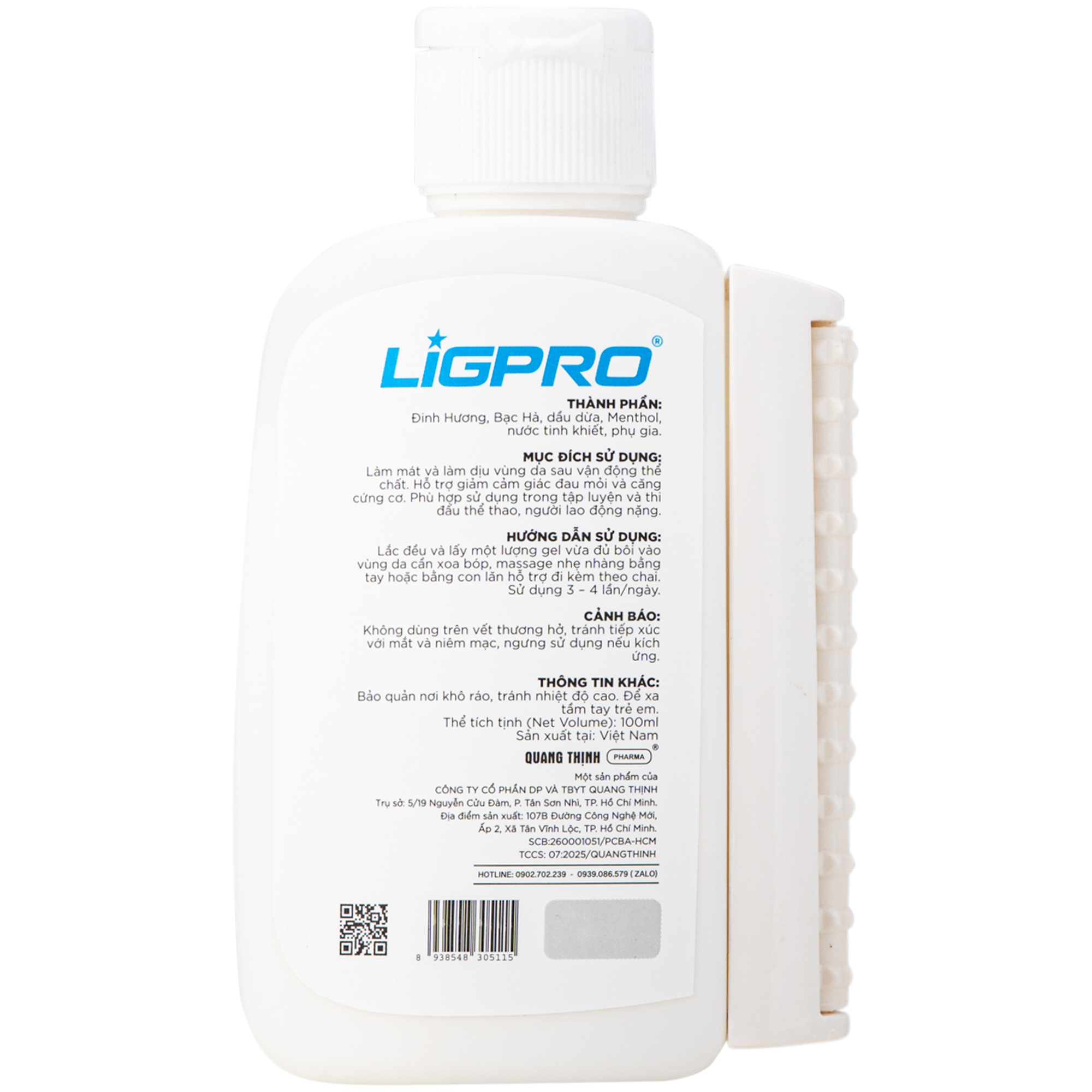 Hình ảnh Gel lạnh giảm đau Ligpro hỗ trợ giảm đau do chấn thương, cơ, xương, khớp, dây chằng (100ml)