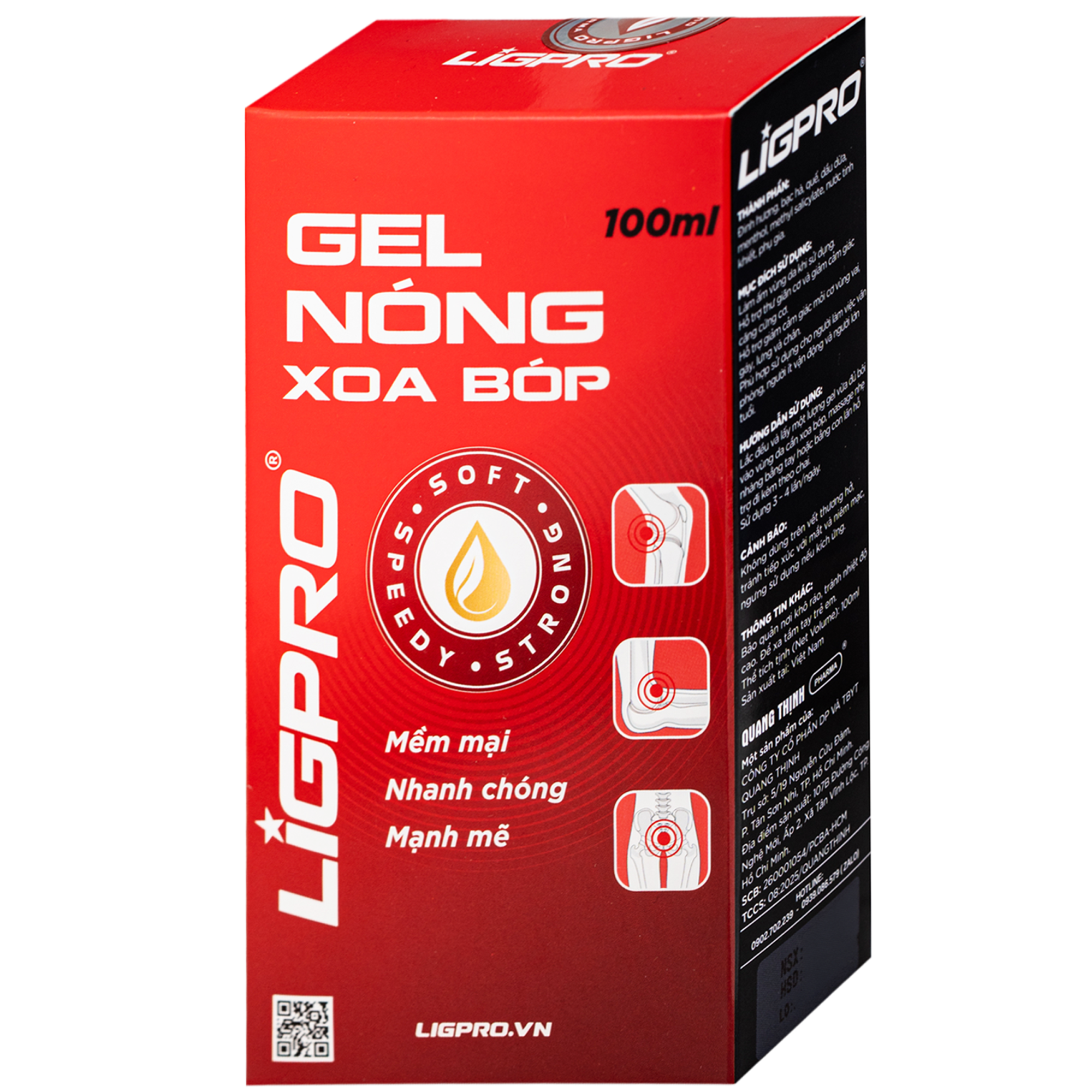 Hình ảnh Gel nóng xoa bóp Ligpro hỗ trợ giảm đau cơ xương khớp, thư giãn cơ bắp (Thảo dược thiên nhiên) (100ml)
