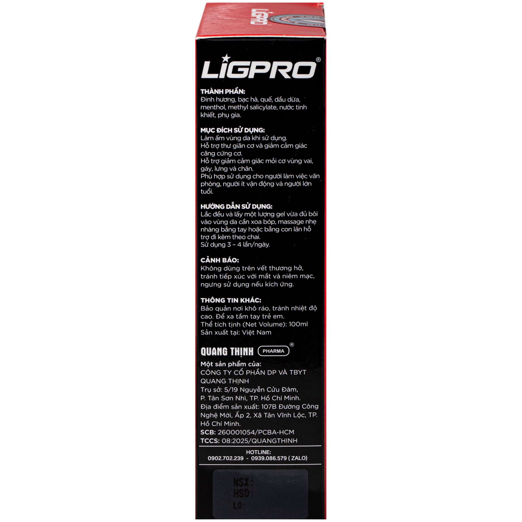 Hình ảnh Gel nóng xoa bóp Ligpro hỗ trợ giảm đau cơ xương khớp, thư giãn cơ bắp (Thảo dược thiên nhiên) (100ml)
