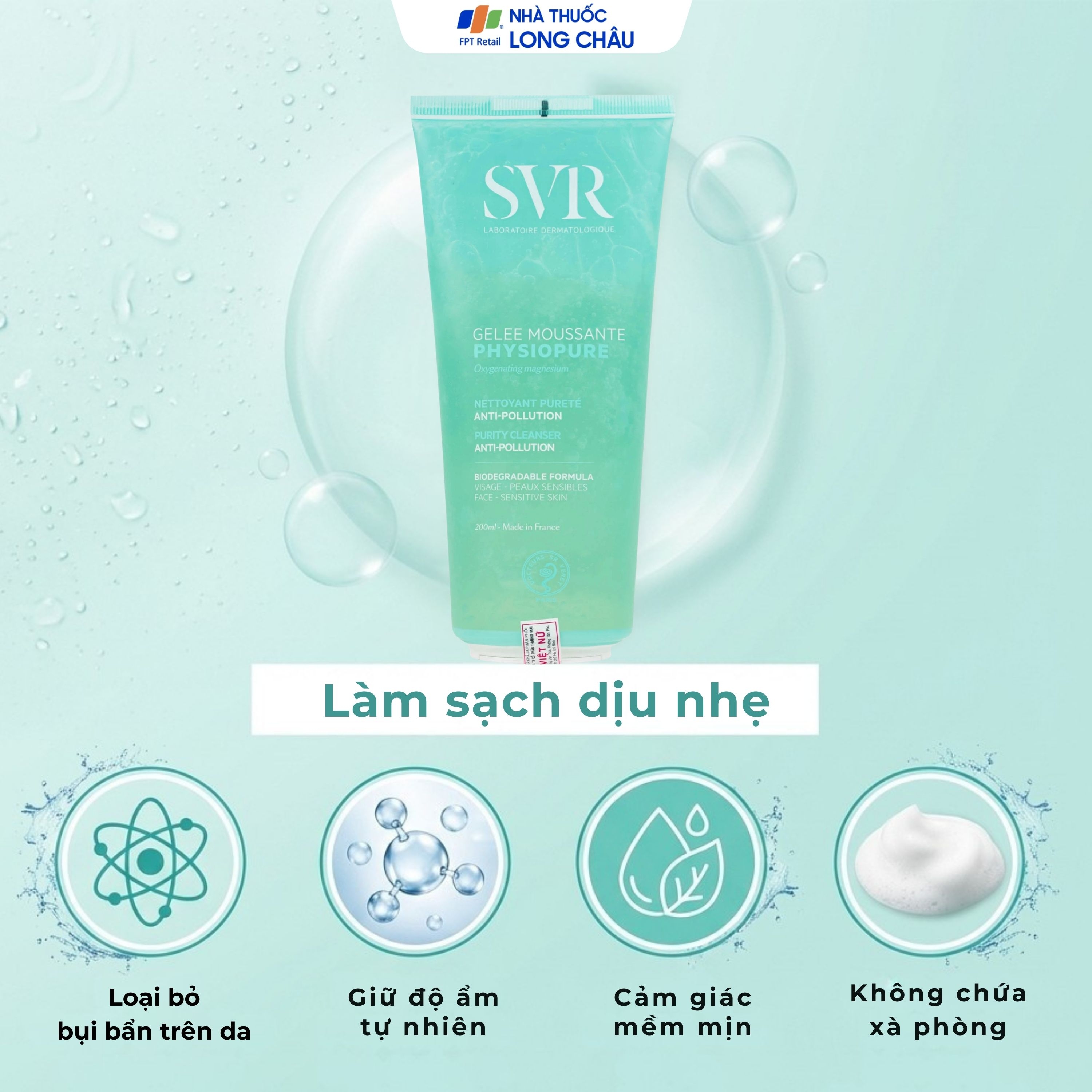 Hình ảnh Gel rửa mặt SVR Physiopure Gelee Moussante dành cho da nhạy cảm (200ml)