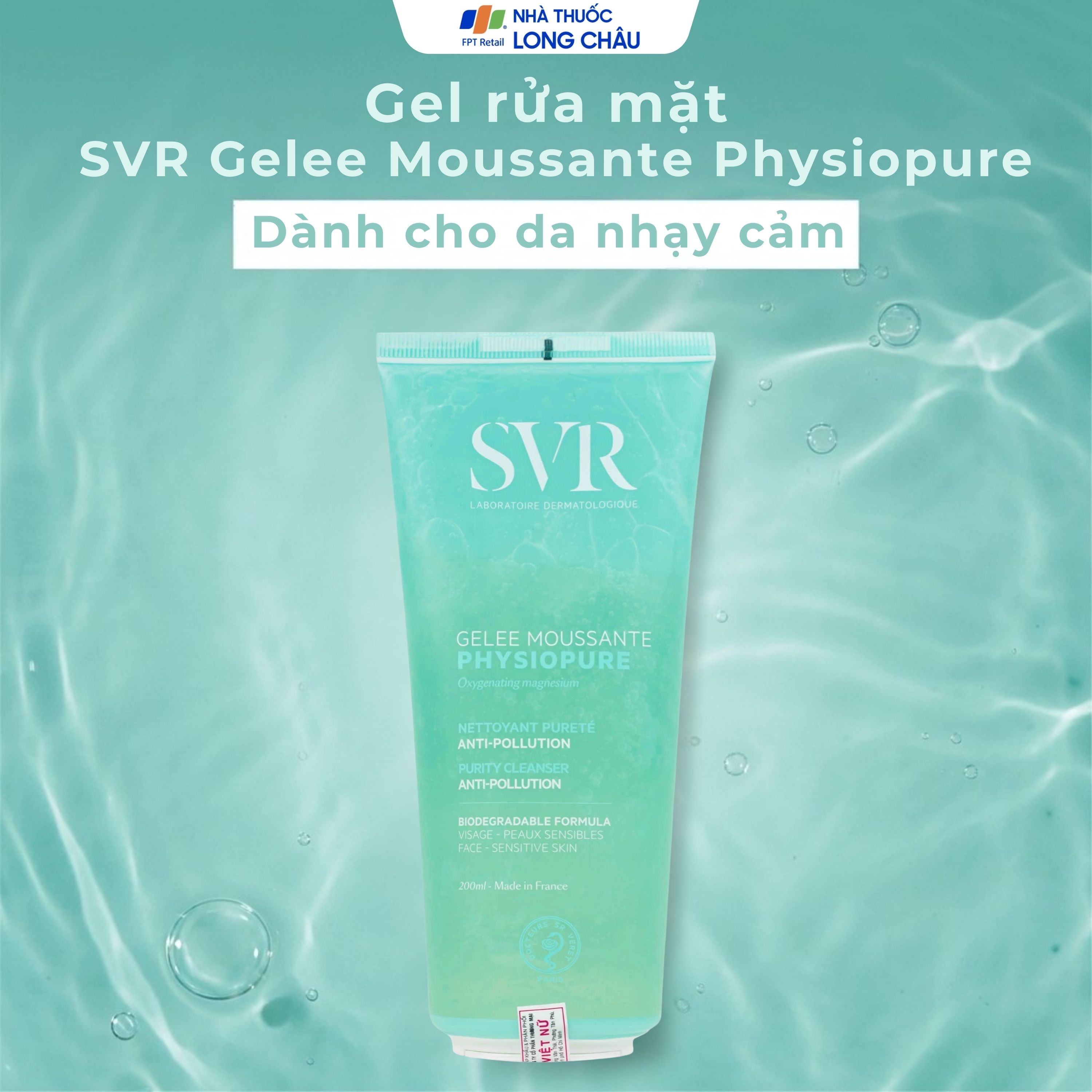 Hình ảnh Gel rửa mặt SVR Physiopure Gelee Moussante dành cho da nhạy cảm (200ml)