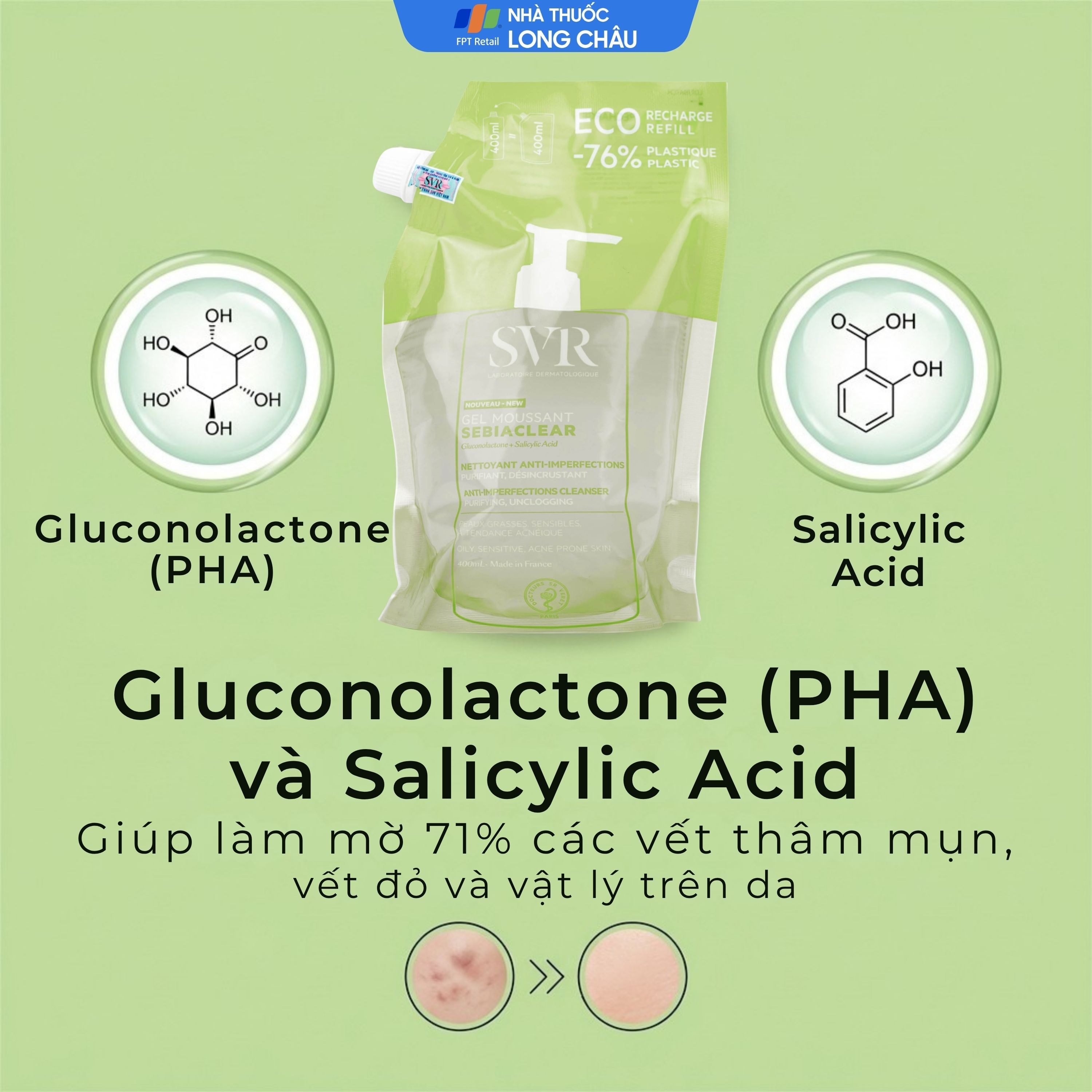 Hình ảnh Gel rửa mặt SVR Sebiaclear Moussant làm sạch và giảm dầu cho da dầu (400ml)