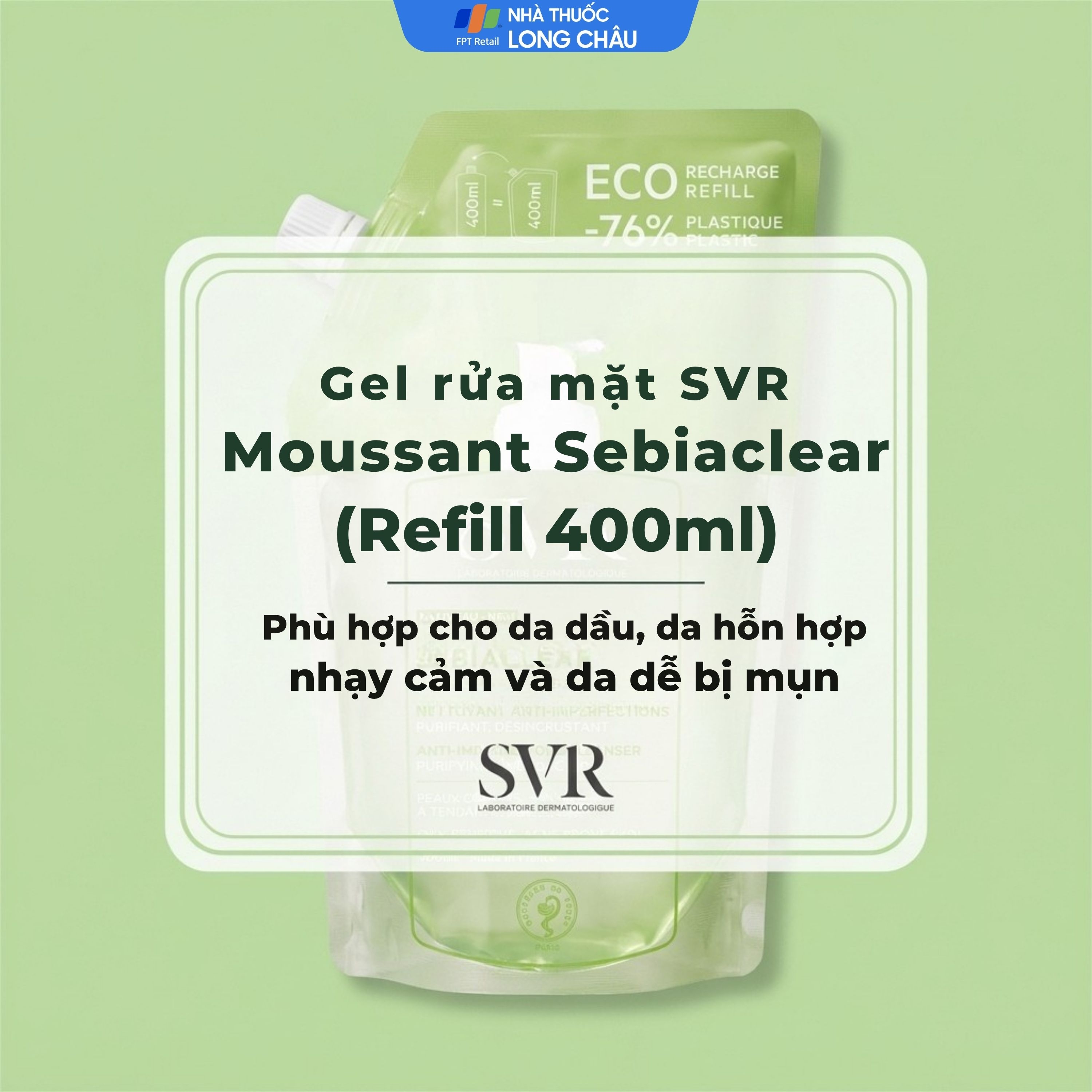 Hình ảnh Gel rửa mặt SVR Sebiaclear Moussant làm sạch và giảm dầu cho da dầu (400ml)