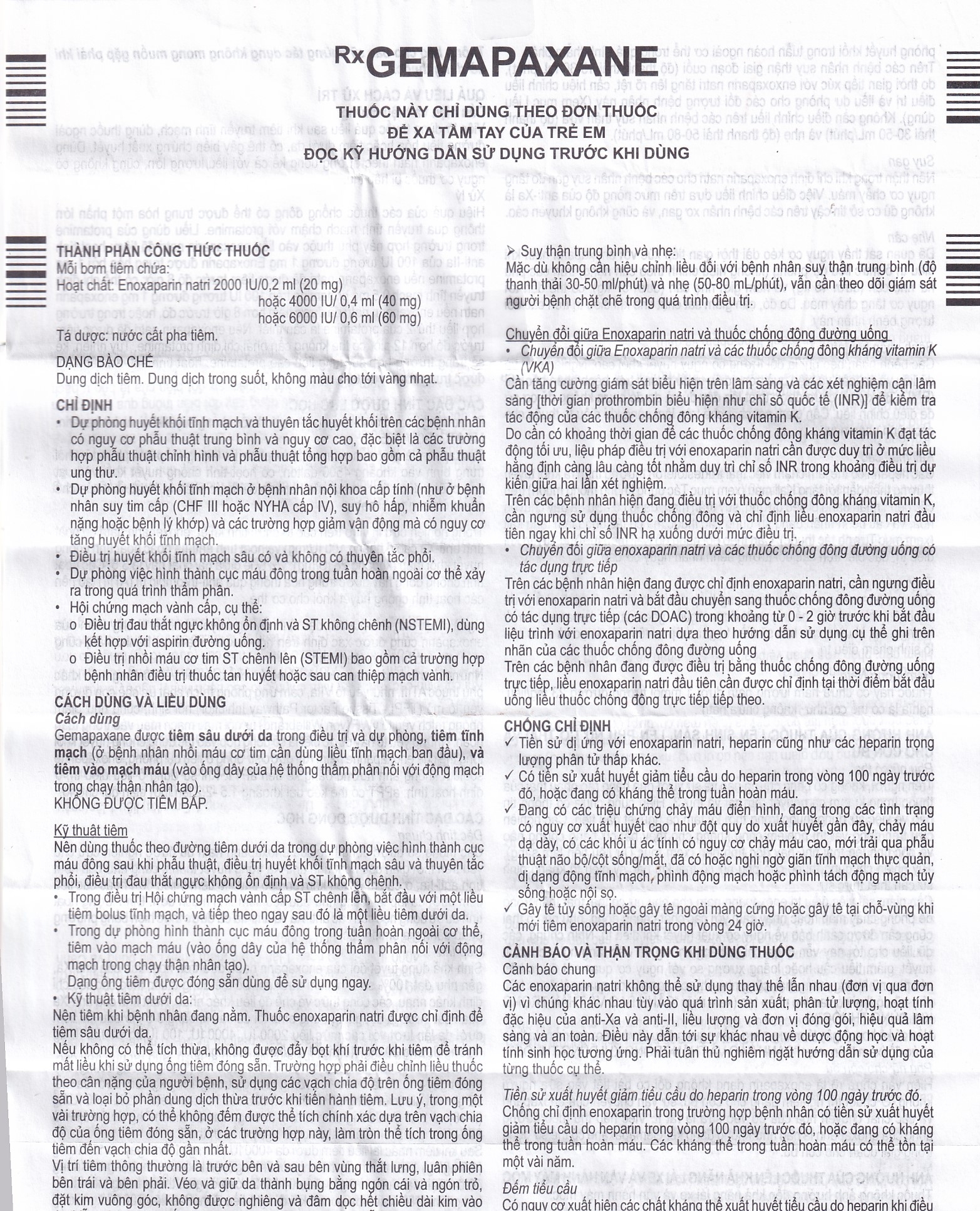 Hình ảnh Thuốc tiêm Gemapaxane 4000/0.4ml Italfarmaco dự phòng huyết khối tĩnh mạch (6 bơm tiêm)