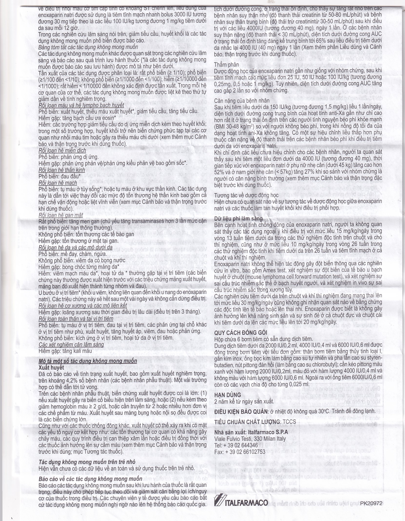 Hình ảnh Thuốc tiêm Gemapaxane 4000/0.4ml Italfarmaco dự phòng huyết khối tĩnh mạch (6 bơm tiêm)