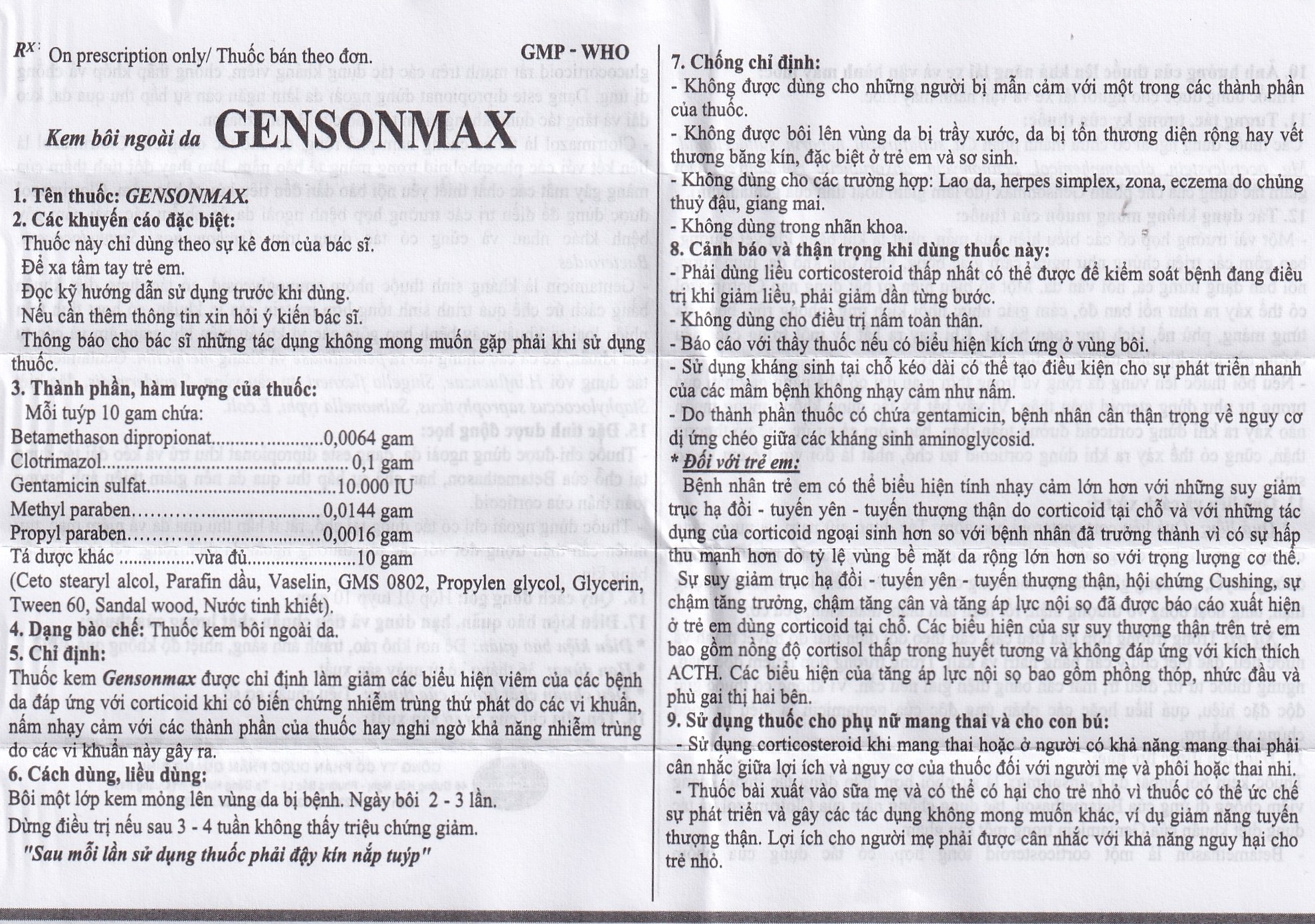 Hình ảnh Kem bôi da Gensonmax Quapharco giảm biểu hiện viêm của các bệnh về da (10g)