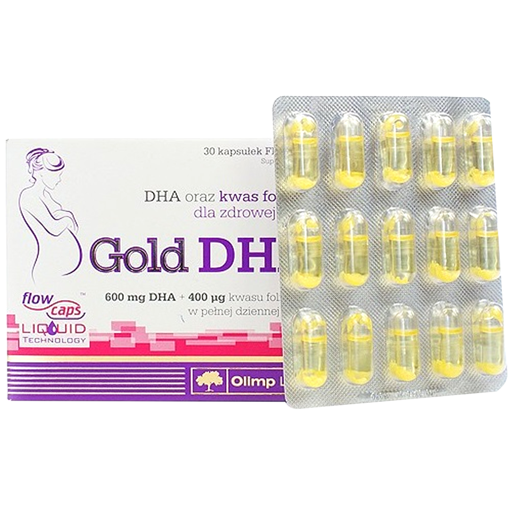 Hình ảnh Viên uống Gold DHA Sabina Olimp Labs bổ sung DHA, axit folic cho phụ nữ có thai, cho con bú (2 vỉ x 15 viên)