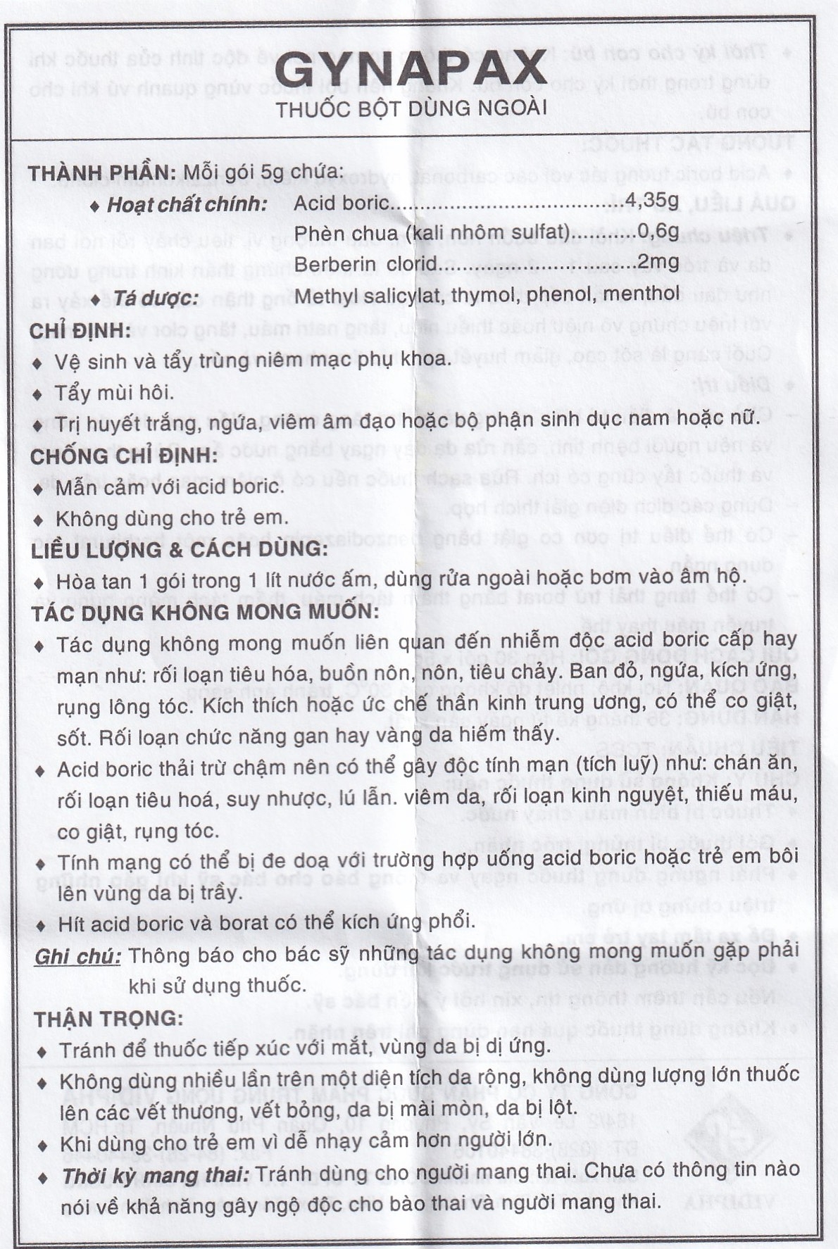 Hình ảnh Thuốc vệ sinh phụ nữ Gynapax Vidipha hỗ trợ vệ sinh và tẩy trùng niêm mạc phụ khoa (30 gói x 5g)