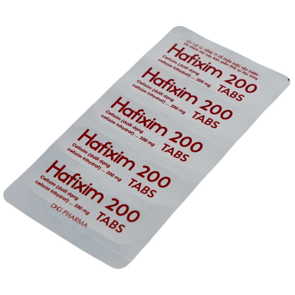 Hình ảnh Thuốc Hafixim 200 Tabs DHG Pharma điều trị các trường hợp nhiễm khuẩn (3 vỉ x 10 viên)