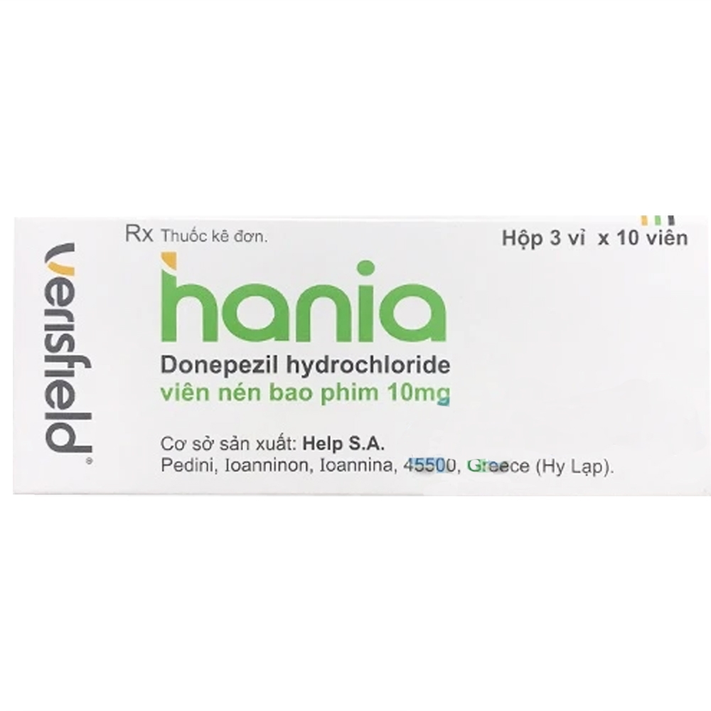 Hình ảnh Thuốc Hania 10mg Verisfield hỗ trợ điều trị sa sút trí tuệ (3 vỉ x 10 viên)