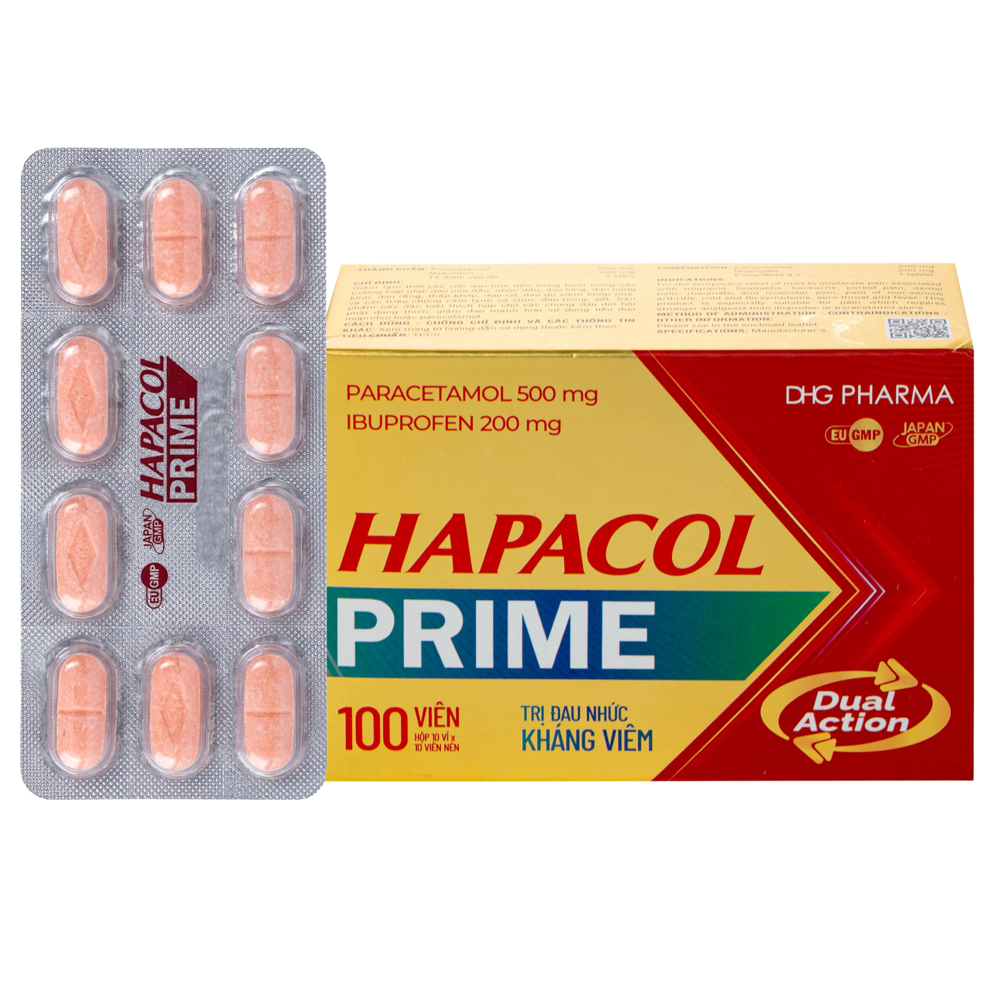 Hình ảnh Hapacol Prime Đau Nhức Kháng Viêm Dhg Pharma 10X10