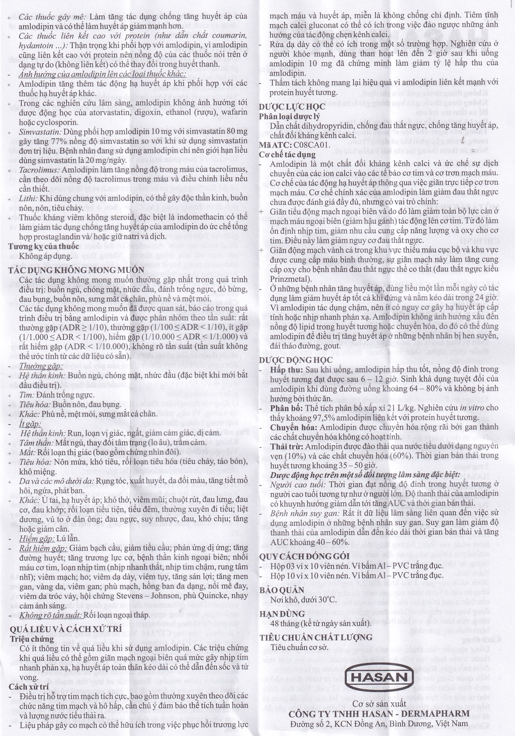 Hình ảnh Thuốc Hasanlor 5 Hasan điều trị tăng huyết áp, đau thắt ngực (10 vỉ x 10 viên)